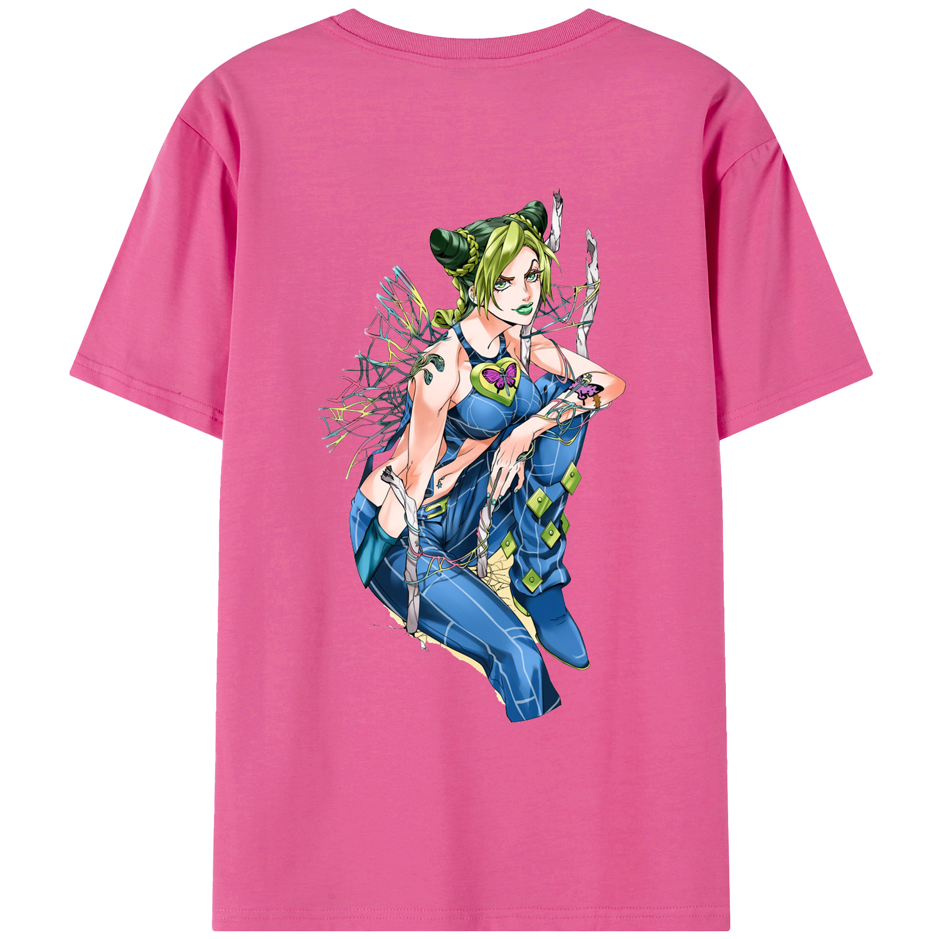 （画像用） "ジョジョの奇妙な冒険 くうじょう ジョリーン JoJo's Bizarre Adventure Jolyne Cujoh " レディース半袖Tシャツ(バックプリント)