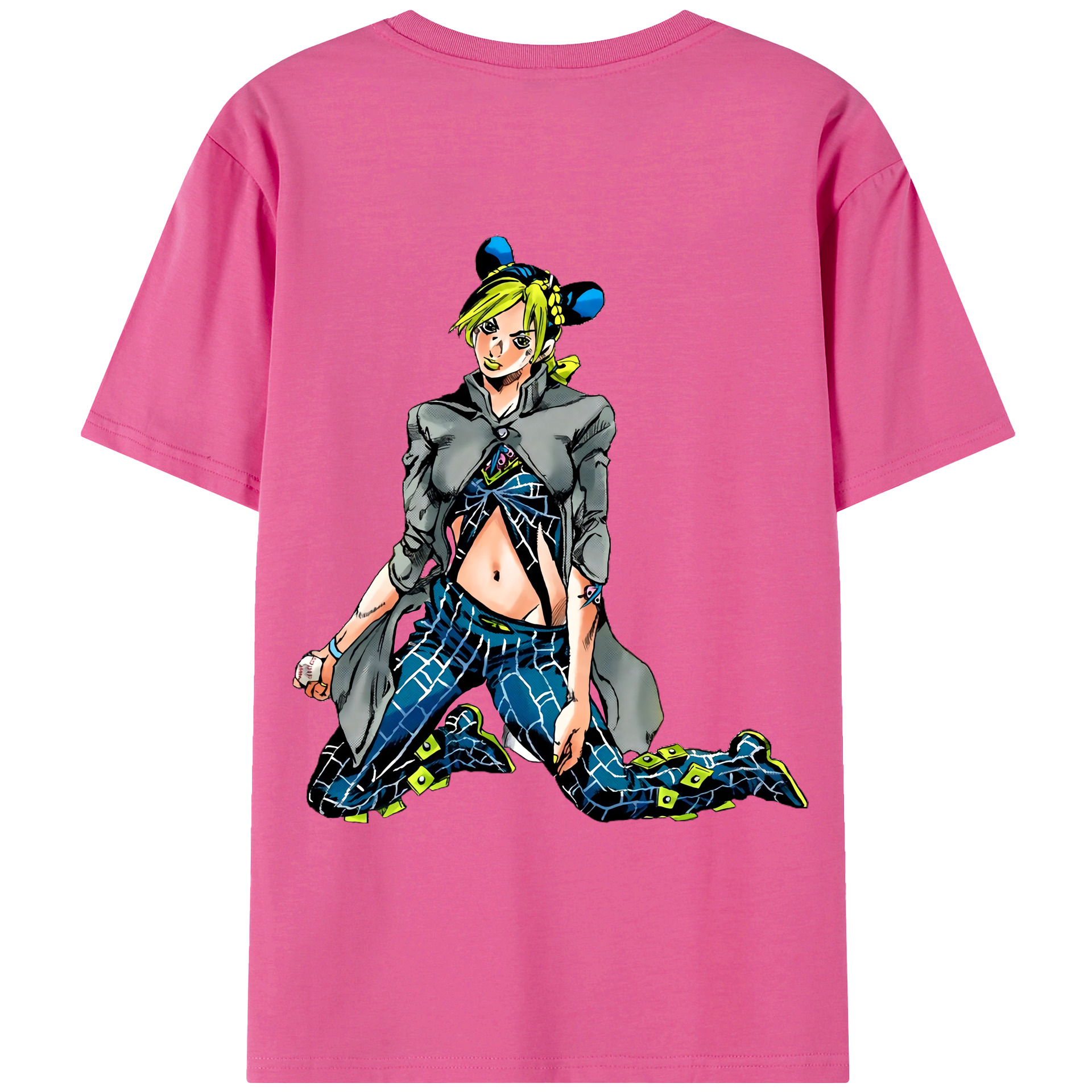 （画像用） "ジョジョの奇妙な冒険 くうじょう ジョリーン JoJo's Bizarre Adventure Jolyne Cujoh " レディース半袖Tシャツ(バックプリント)