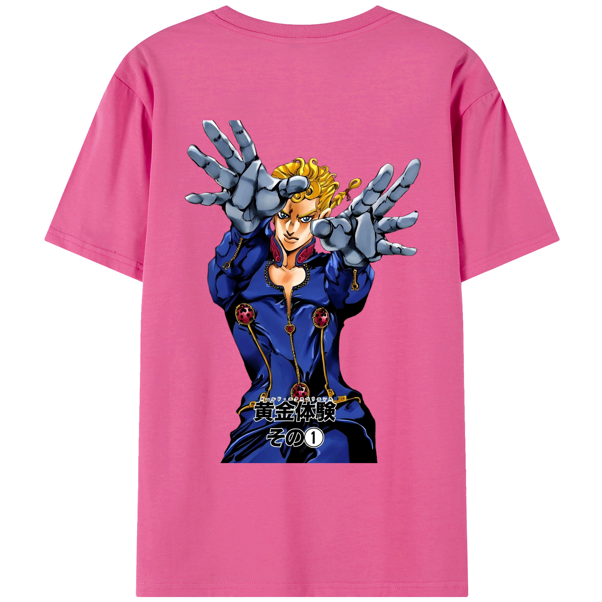 （画像用） ジョジョの奇妙な冒険 ジョルノ?ジョバァーナ JoJo's Bizarre Adventure Giorno Giovanna レディース半袖Tシャツ(バックプリント)