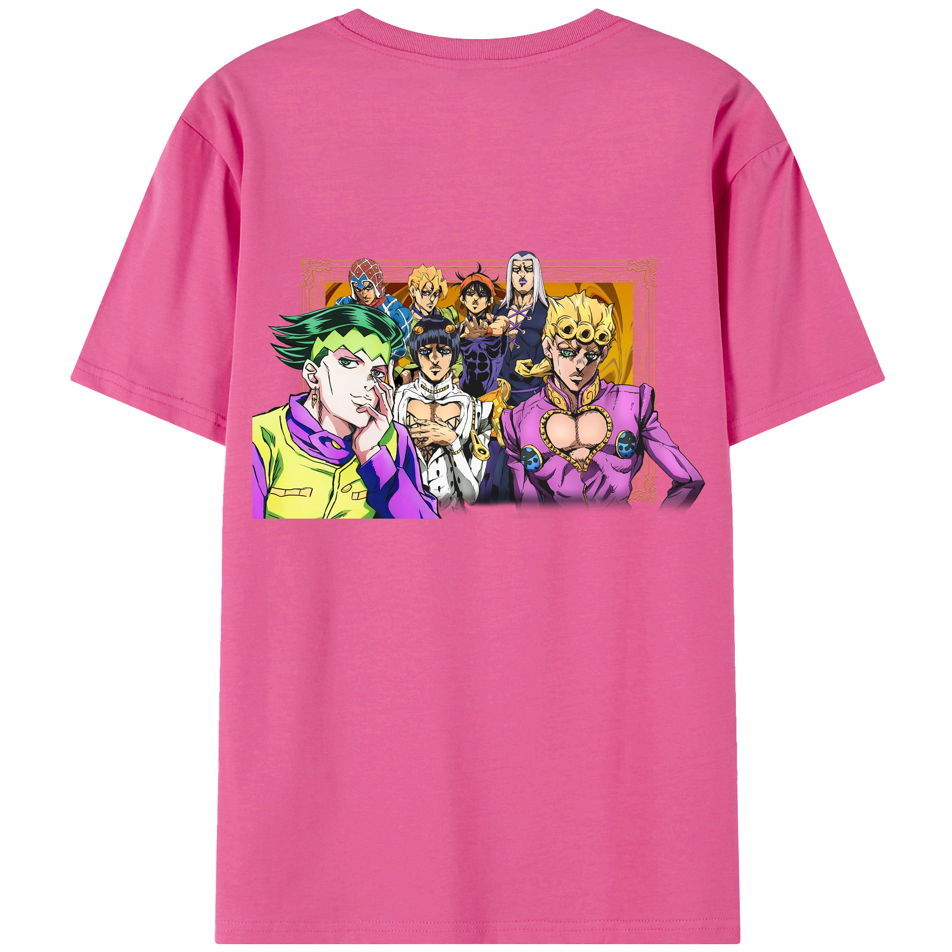 （画像用） ジョジョの奇妙な冒険 ジョルノ?ジョバァーナ JoJo's Bizarre Adventure Giorno Giovanna レディース半袖Tシャツ(バックプリント)