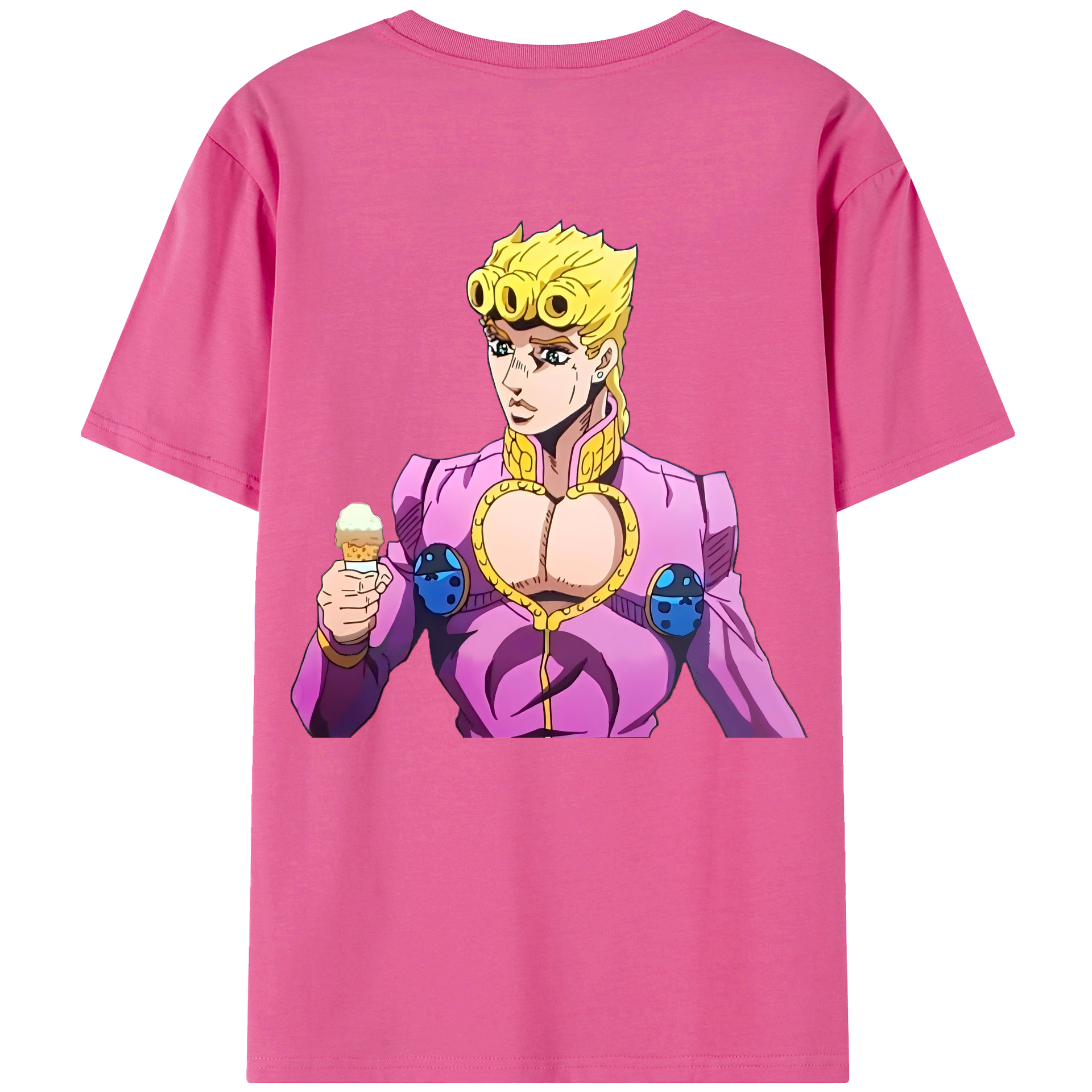 （画像用） ジョジョの奇妙な冒険 ジョルノ?ジョバァーナ JoJo's Bizarre Adventure Giorno Giovanna レディース半袖Tシャツ(バックプリント)