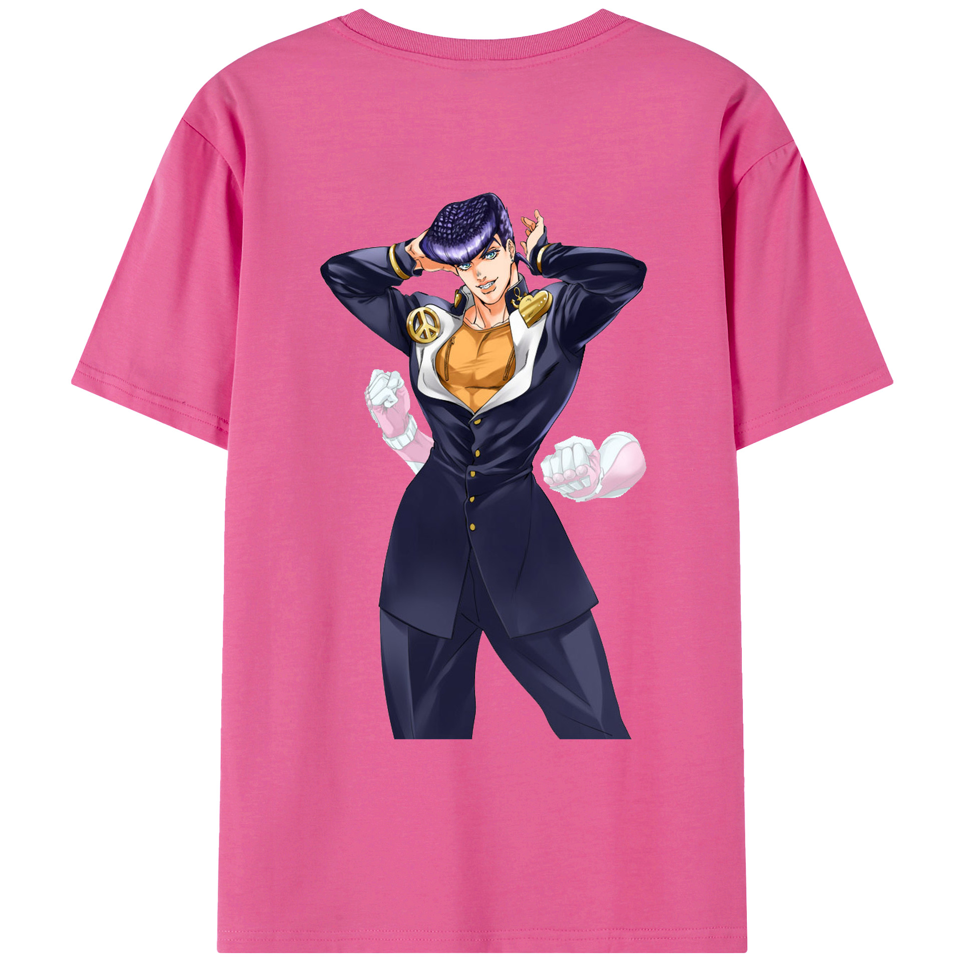 （画像用） ジョジョの奇妙な冒険 ひがしかた じょうすけ JoJo's Bizarre Adventure Higashikata Josuke レディース半袖Tシャツ(バックプリント)