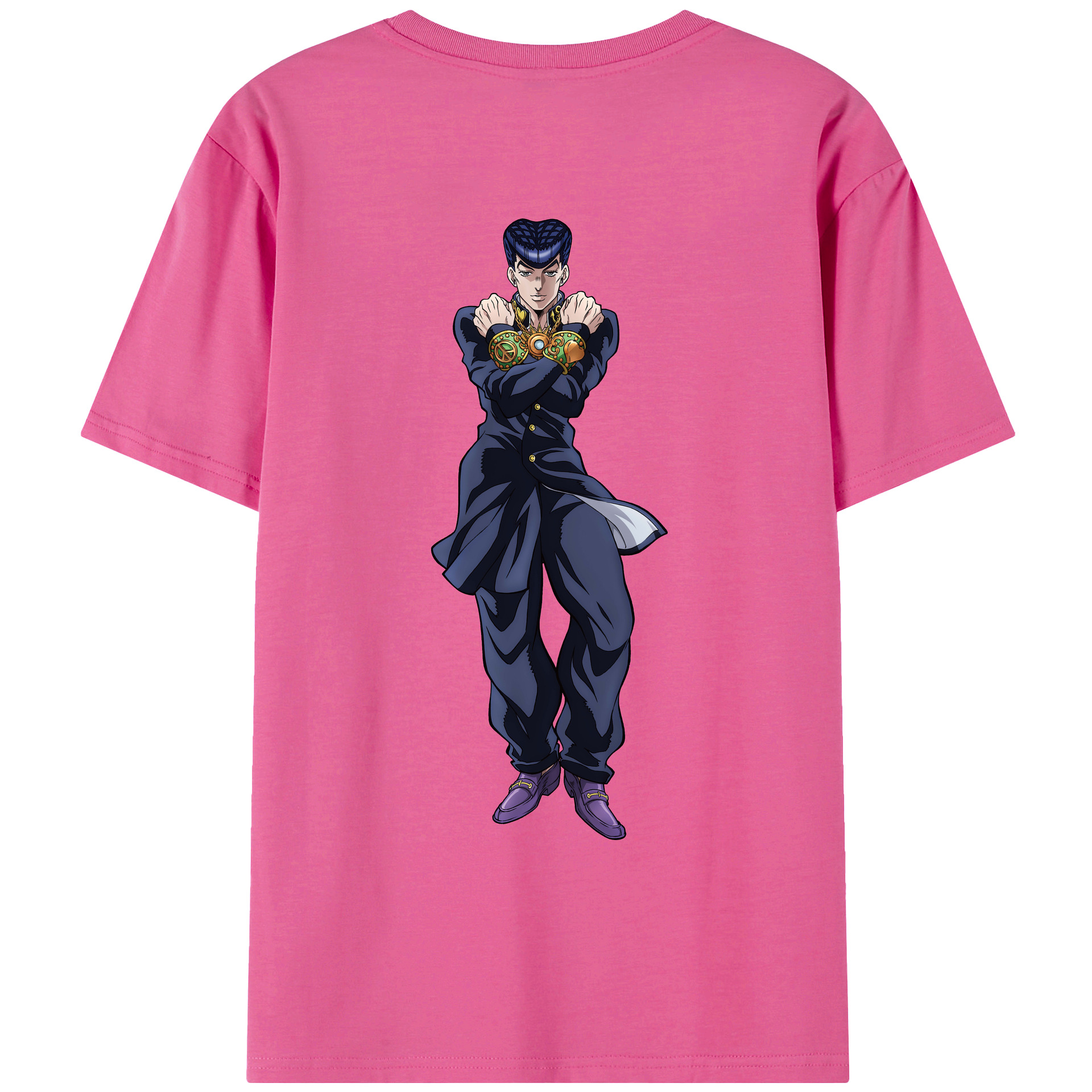 （画像用） ジョジョの奇妙な冒険 ひがしかた じょうすけ JoJo's Bizarre Adventure Higashikata Josuke レディース半袖Tシャツ(バックプリント)