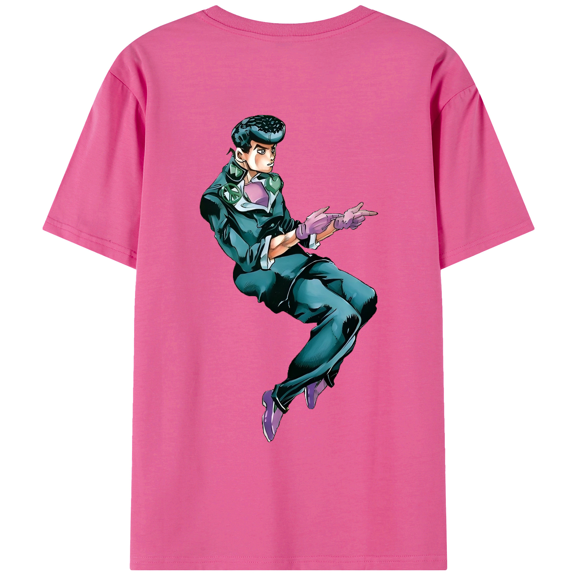 （画像用） ジョジョの奇妙な冒険 ひがしかた じょうすけ JoJo's Bizarre Adventure Higashikata Josuke レディース半袖Tシャツ(バックプリント)
