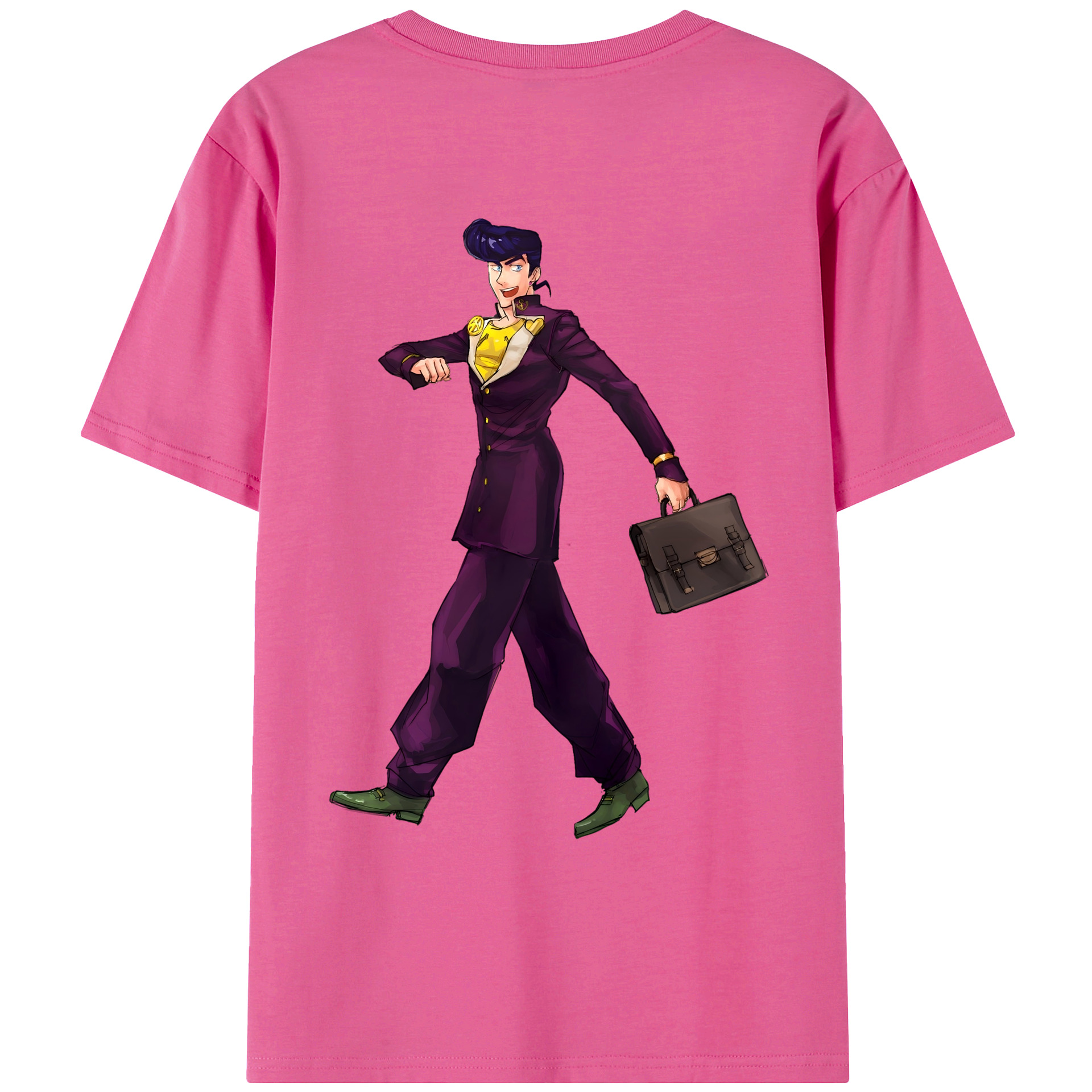 （画像用） ジョジョの奇妙な冒険 ひがしかた じょうすけ JoJo's Bizarre Adventure Higashikata Josuke レディース半袖Tシャツ(バックプリント)