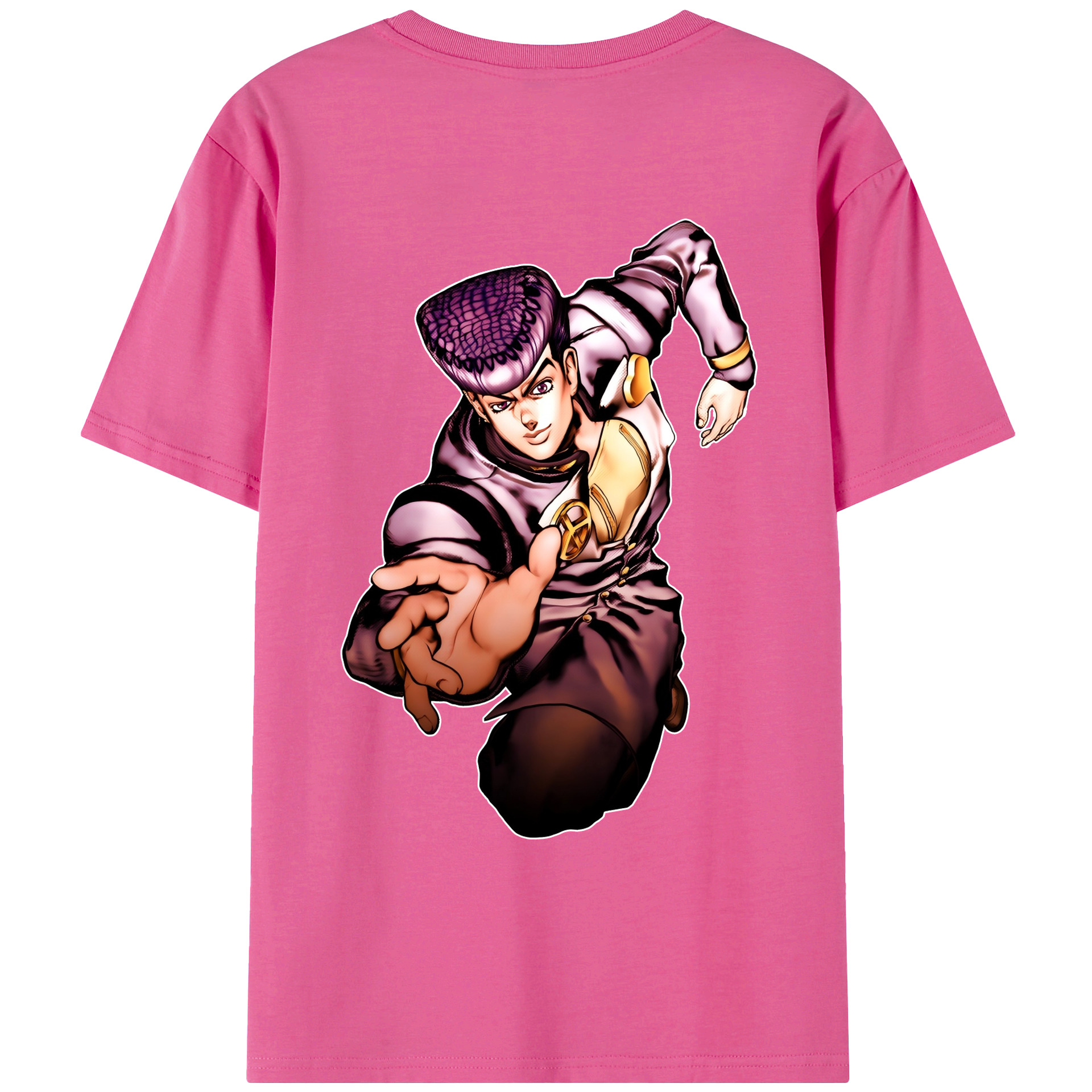 （画像用） ジョジョの奇妙な冒険 ひがしかた じょうすけ JoJo's Bizarre Adventure Higashikata Josuke レディース半袖Tシャツ(バックプリント)