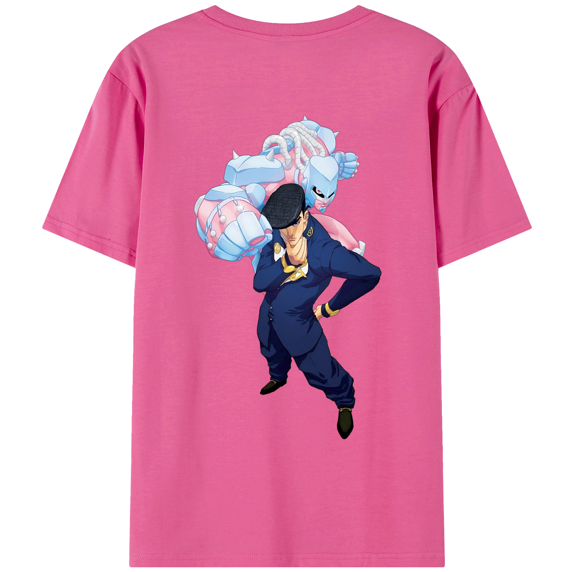 （画像用） ジョジョの奇妙な冒険 ひがしかた じょうすけ JoJo's Bizarre Adventure Higashikata Josuke レディース半袖Tシャツ(バックプリント)