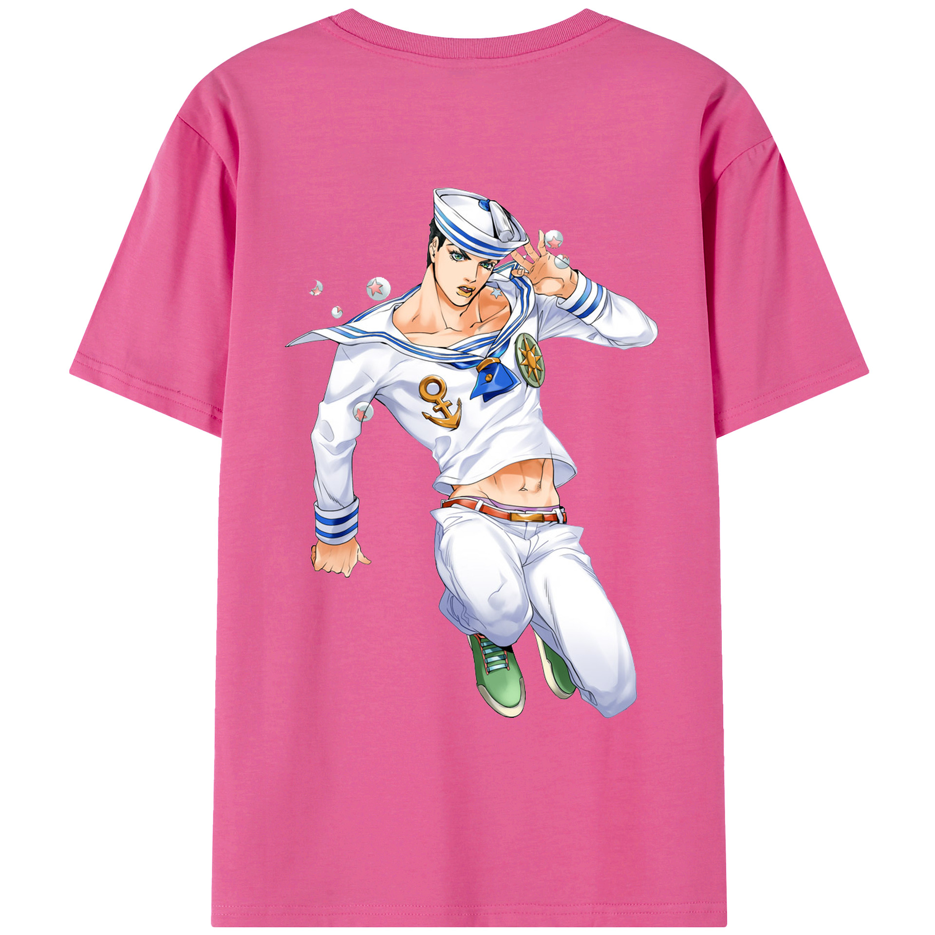 （画像用） ジョジョの奇妙な冒険 東方定助 JoJo's Bizarre Adventure Higashikata Josuke レディース半袖Tシャツ(バックプリント)