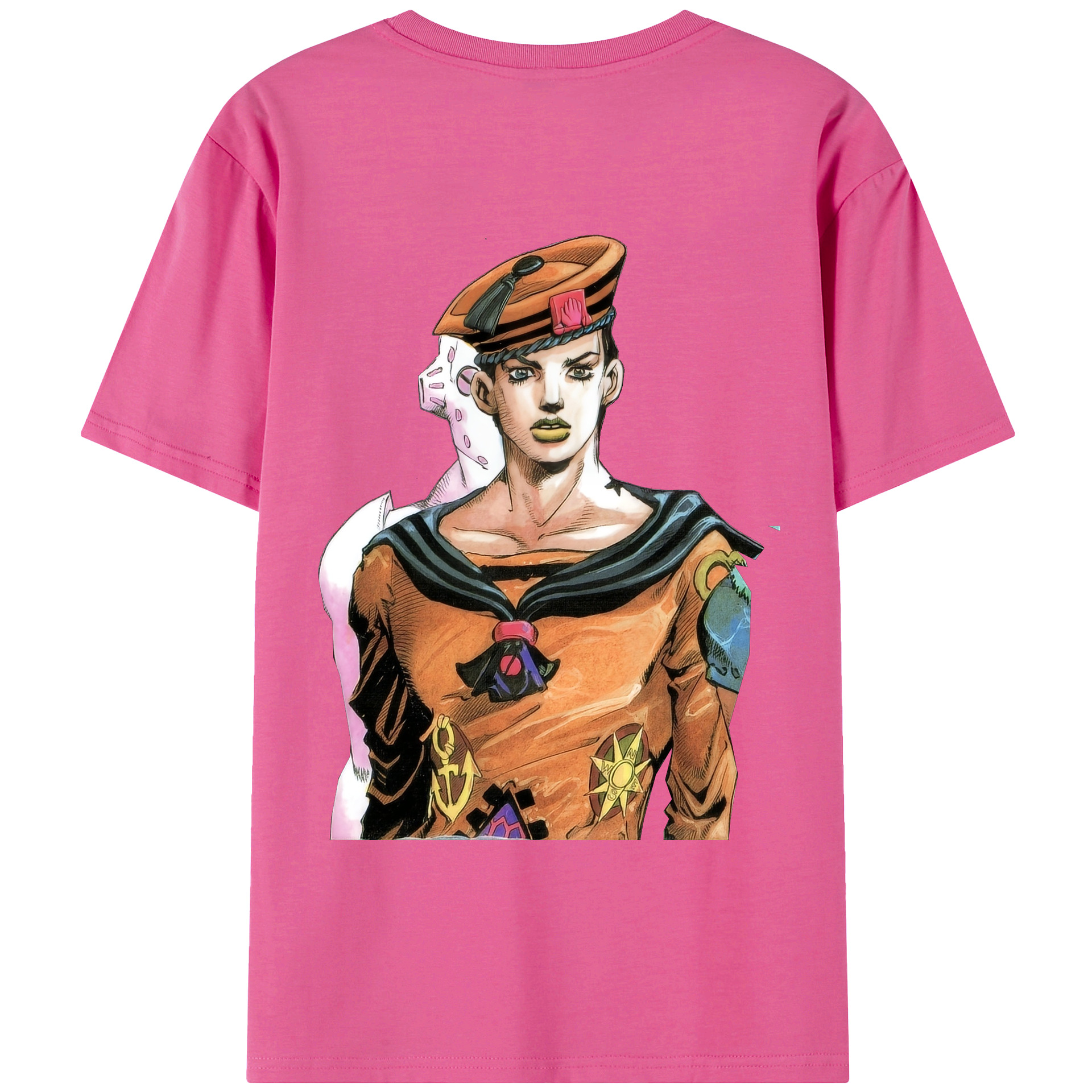 （画像用） ジョジョの奇妙な冒険 東方定助 JoJo's Bizarre Adventure Higashikata Josuke レディース半袖Tシャツ(バックプリント)
