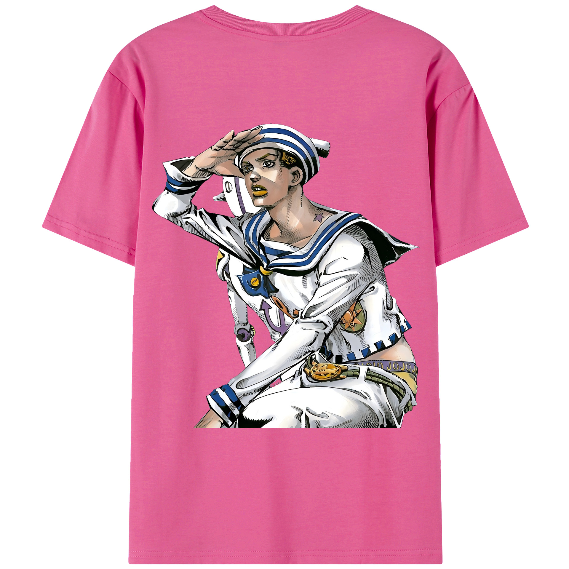 （画像用） ジョジョの奇妙な冒険 東方定助 JoJo's Bizarre Adventure Higashikata Josuke レディース半袖Tシャツ(バックプリント)