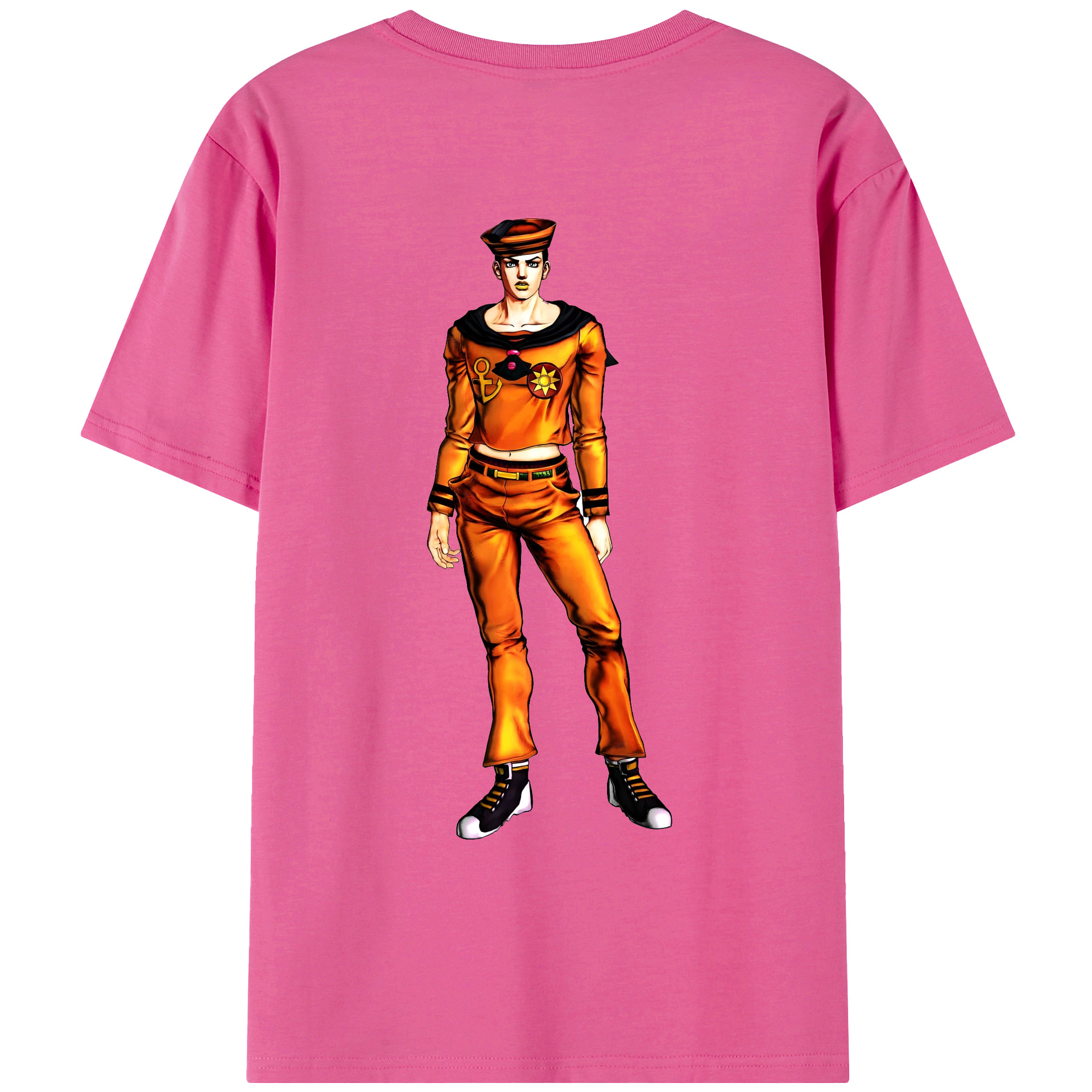 （画像用） ジョジョの奇妙な冒険 東方定助 JoJo's Bizarre Adventure Higashikata Josuke レディース半袖Tシャツ(バックプリント)