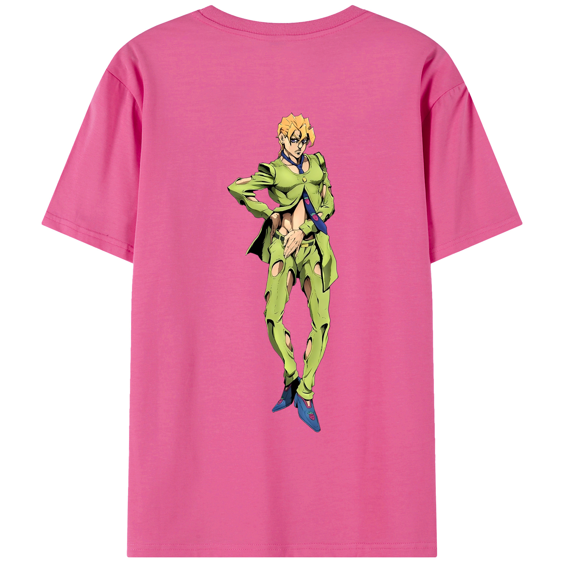 （画像用） ジョジョの奇妙な冒険 パンナコッタ?フー JoJo's Bizarre Adventure Pannacotta Fugo レディース半袖Tシャツ(バックプリント)