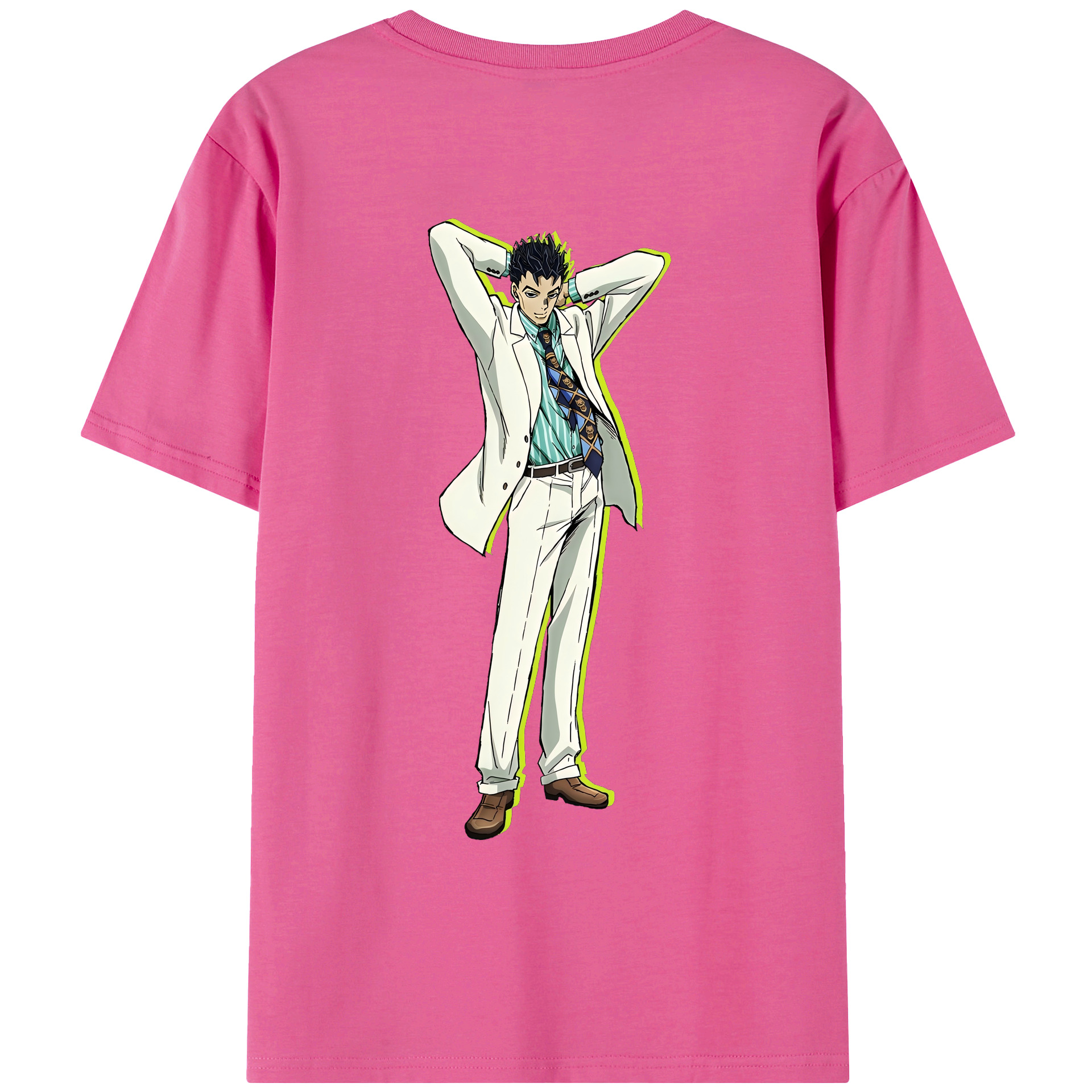 （画像用） ジョジョの奇妙な冒険 きら よしかげ JoJo's Bizarre Adventure Kira Yoshikage レディース半袖Tシャツ(バックプリント)