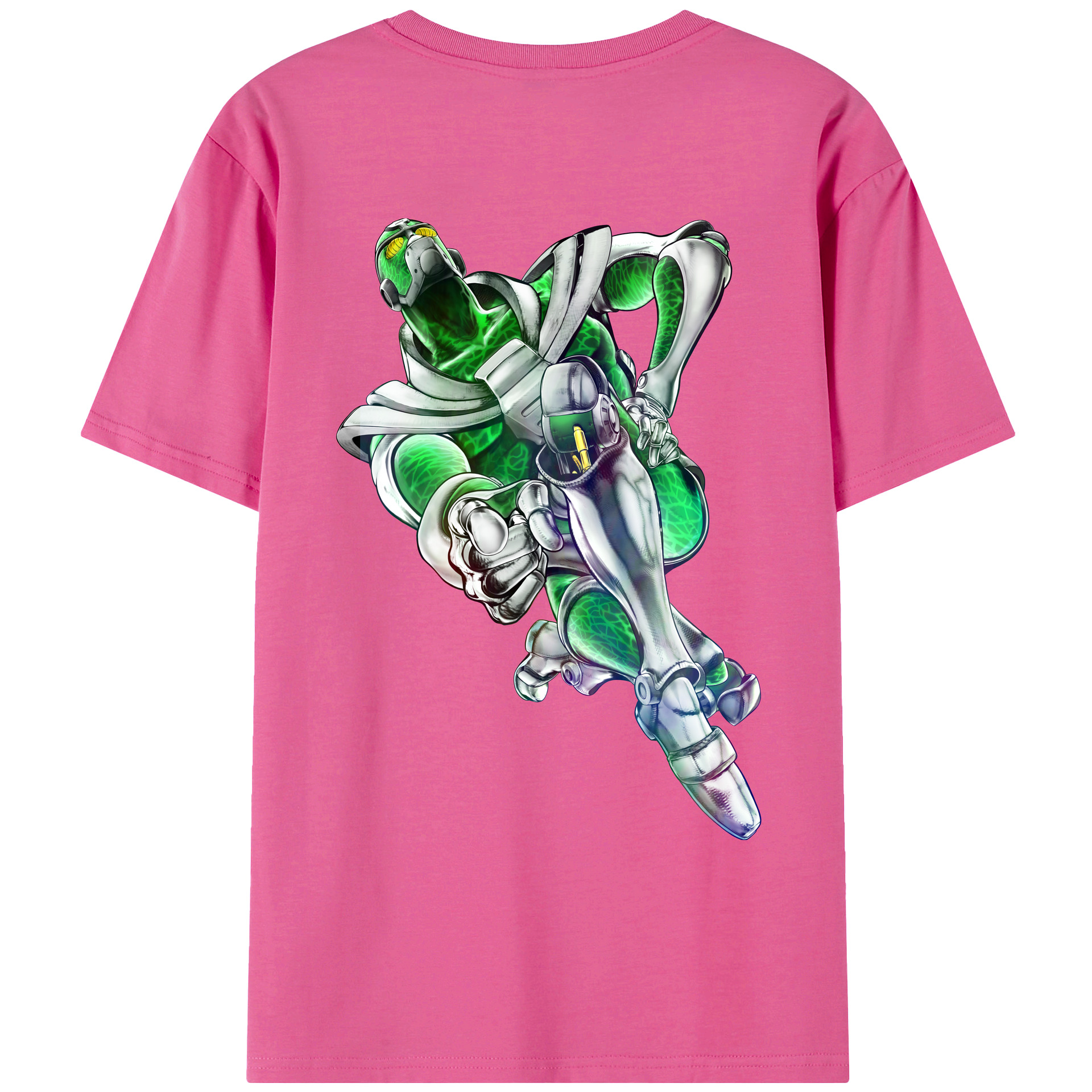 （画像用） ジョジョの奇妙な冒険 花京院 典明（かきょういん のりあき） JoJo's Bizarre Adventure Kakyoin Noriaki レディース半袖Tシャツ(バックプリント)