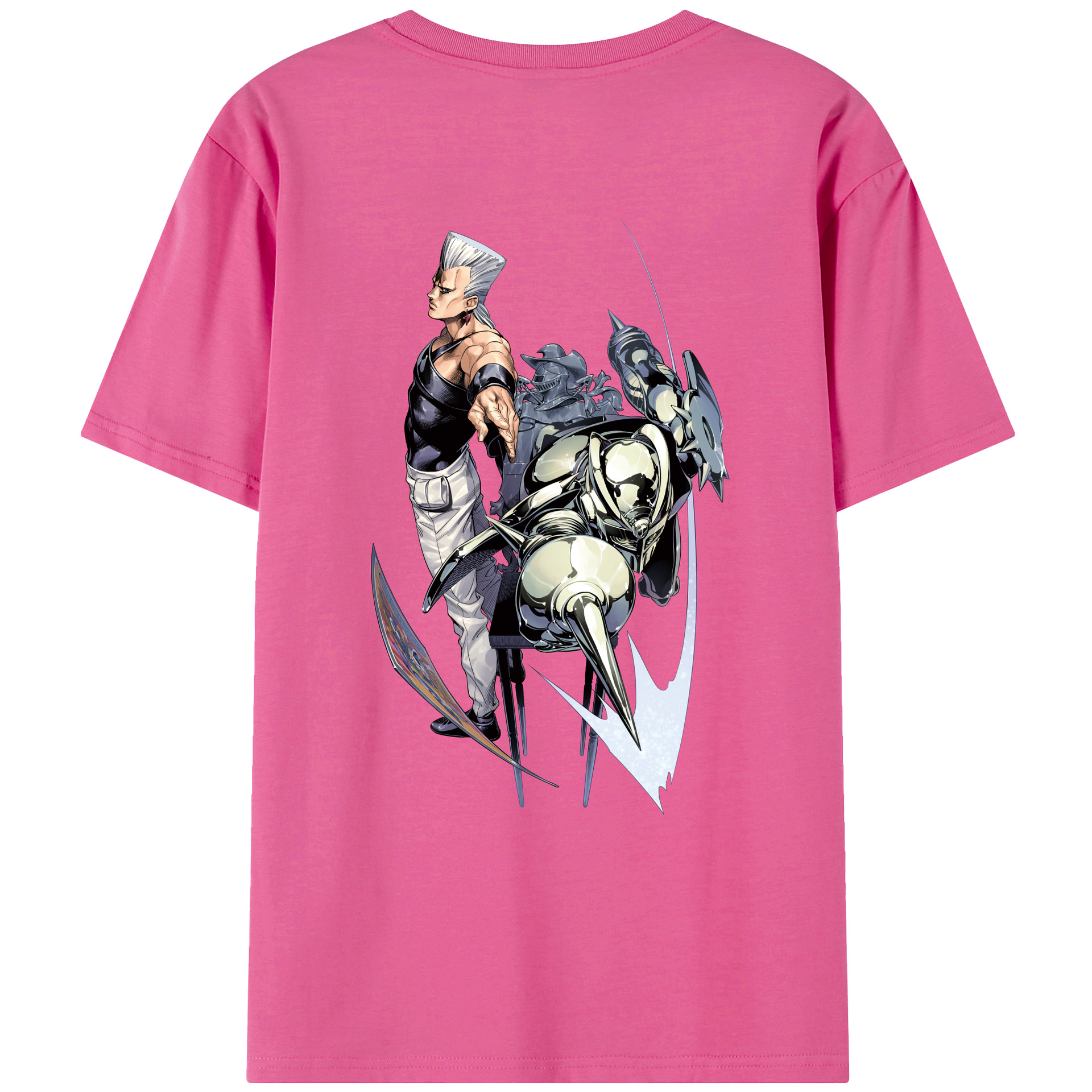 （画像用） ジョジョの奇妙な冒険 ジャン＝ピエール?ポルナレフ JoJo's Bizarre Adventure Jan Pierre Polnareff レディース半袖Tシャツ(バックプリント)
