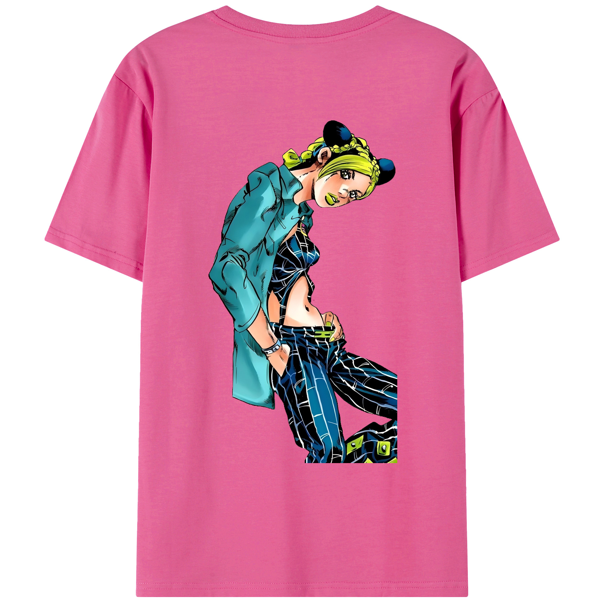 （画像用） "ジョジョの奇妙な冒険 くうじょう ジョリーン JoJo's Bizarre Adventure Jolyne Cujoh " レディース半袖Tシャツ(バックプリント)