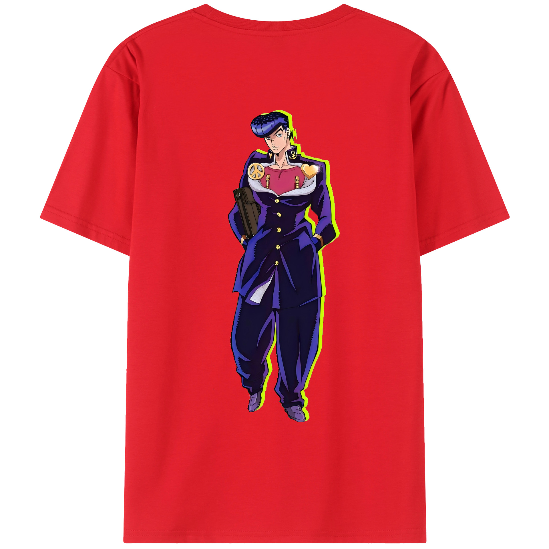 （画像用） ジョジョの奇妙な冒険 ひがしかた じょうすけ JoJo's Bizarre Adventure Higashikata Josuke レディース半袖Tシャツ(バックプリント)