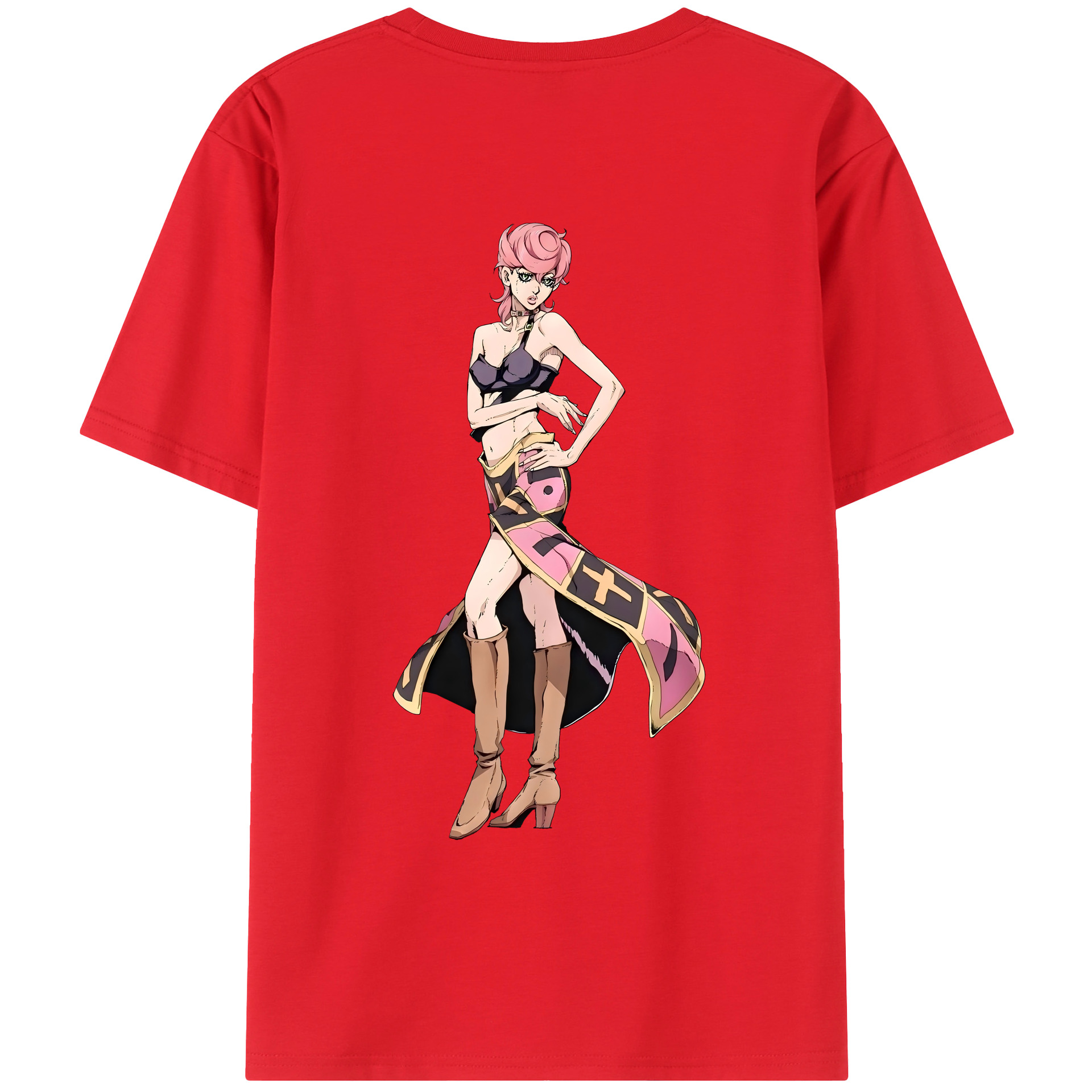 （画像用） ジョジョの奇妙な冒険 トリッシュ?ウナ JoJo's Bizarre Adventure Trish Una レディース半袖Tシャツ(バックプリント)