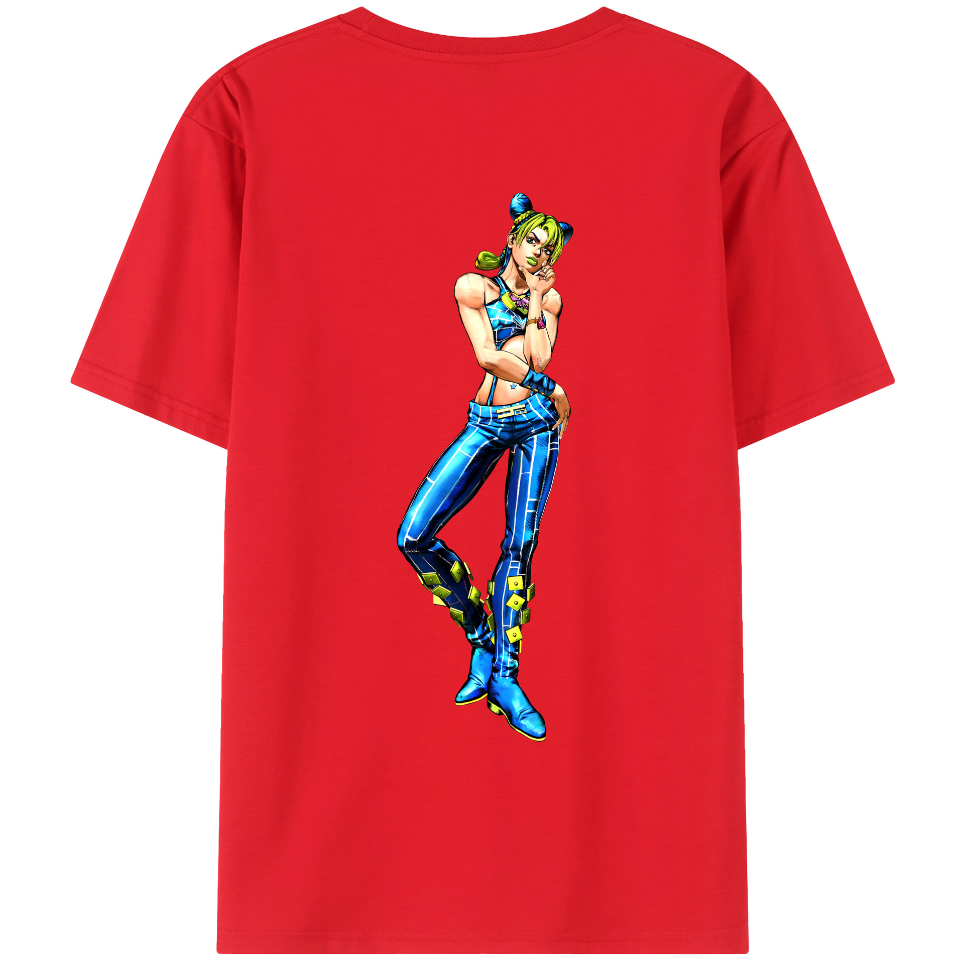 （画像用） "ジョジョの奇妙な冒険 くうじょう ジョリーン JoJo's Bizarre Adventure Jolyne Cujoh " レディース半袖Tシャツ(バックプリント)