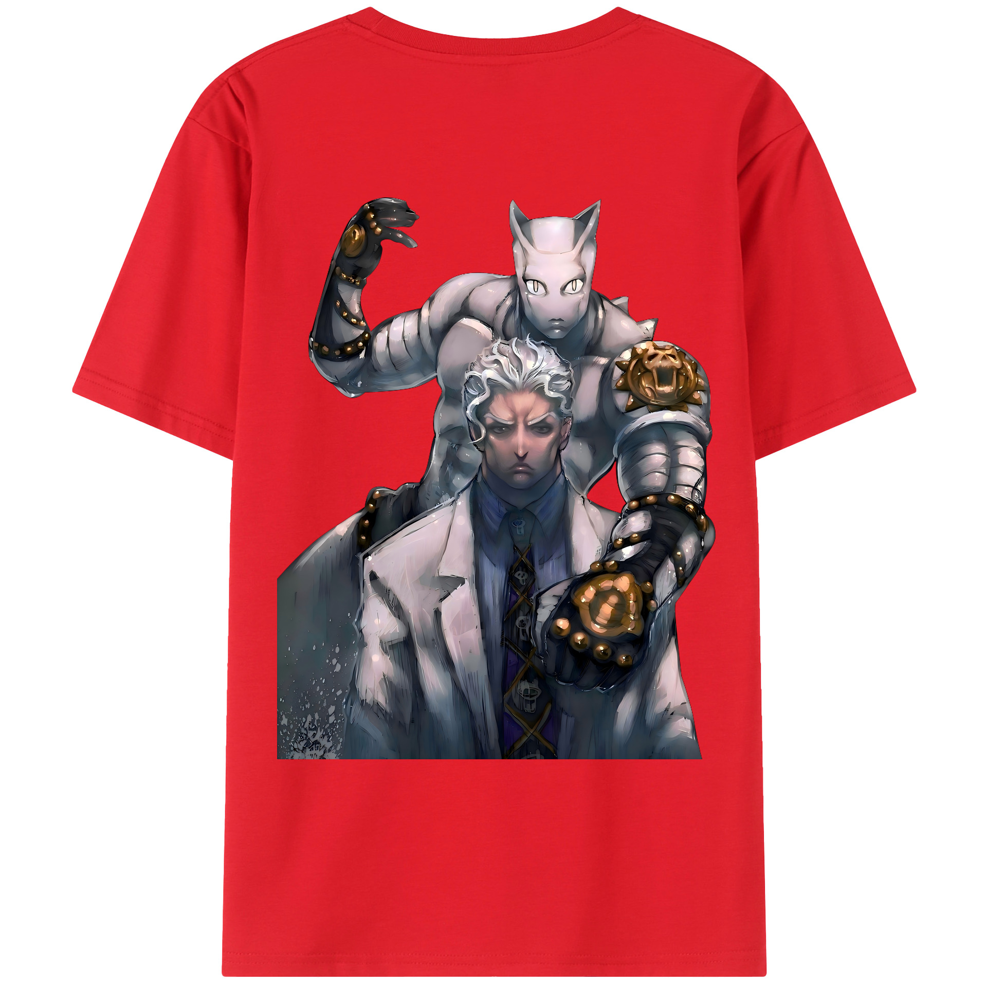 （画像用） ジョジョの奇妙な冒険 きら よしかげ JoJo's Bizarre Adventure Kira Yoshikage レディース半袖Tシャツ(バックプリント)