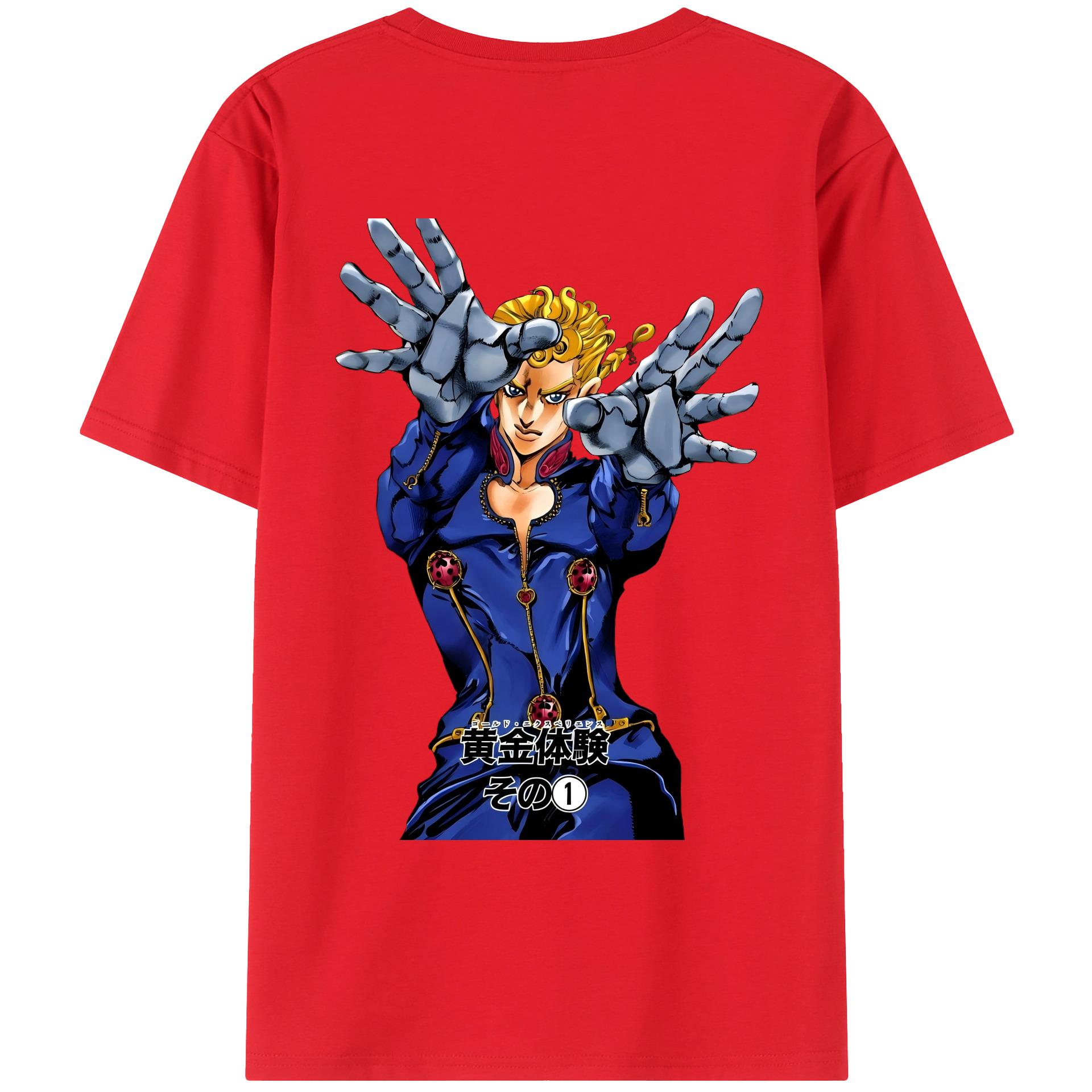 （画像用） ジョジョの奇妙な冒険 ジョルノ?ジョバァーナ JoJo's Bizarre Adventure Giorno Giovanna レディース半袖Tシャツ(バックプリント)