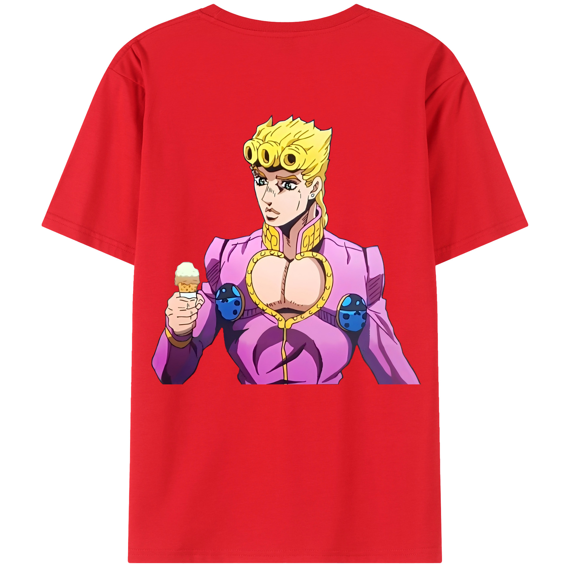（画像用） ジョジョの奇妙な冒険 ジョルノ?ジョバァーナ JoJo's Bizarre Adventure Giorno Giovanna レディース半袖Tシャツ(バックプリント)
