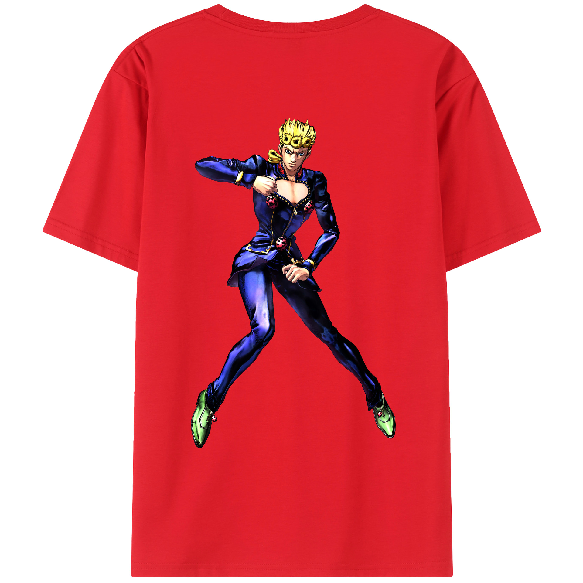 （画像用） ジョジョの奇妙な冒険 ジョルノ?ジョバァーナ JoJo's Bizarre Adventure Giorno Giovanna レディース半袖Tシャツ(バックプリント)