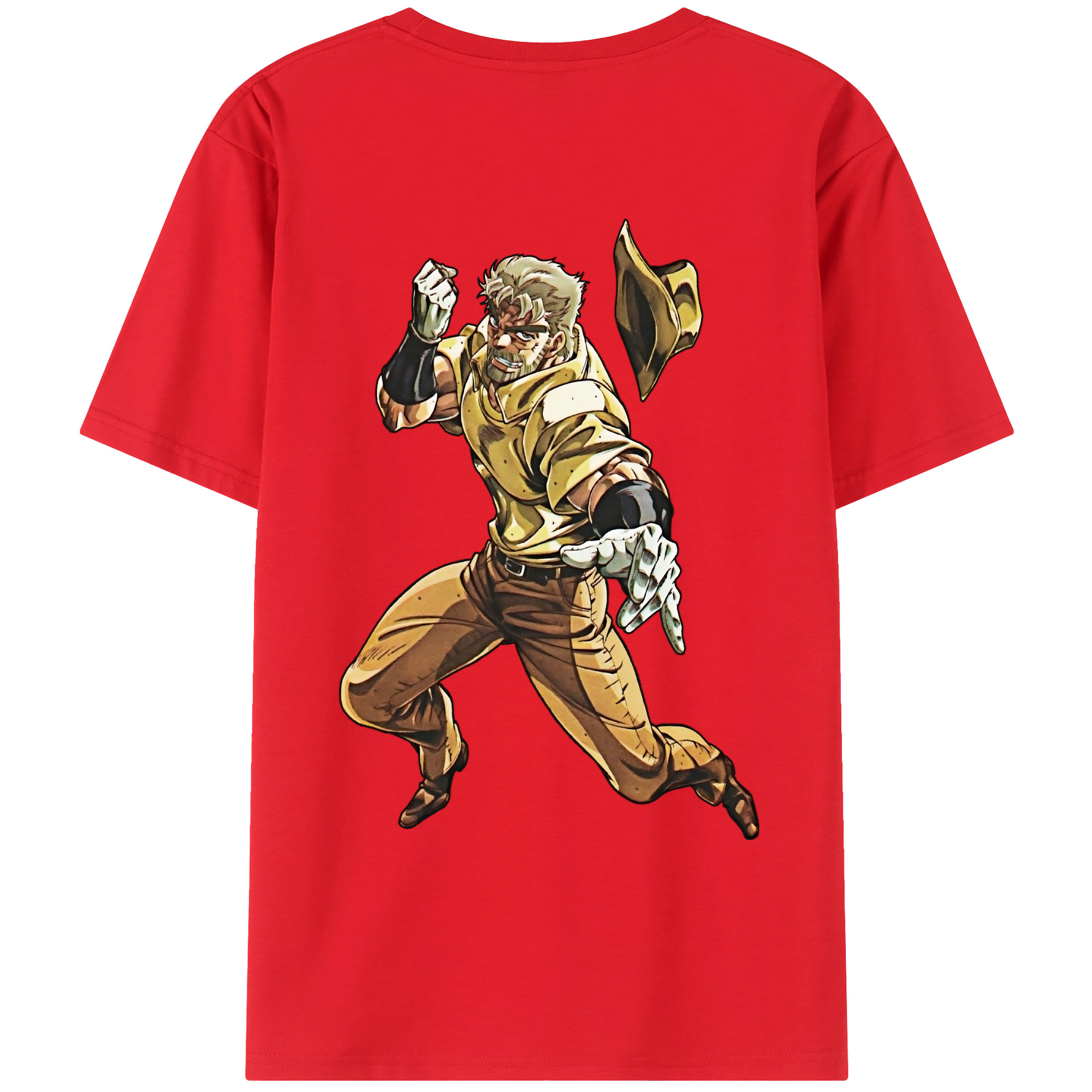（画像用） ジョジョの奇妙な冒険 ジョセフ?ジョースター JoJo's Bizarre Adventure Joseph Joestar レディース半袖Tシャツ(バックプリント)