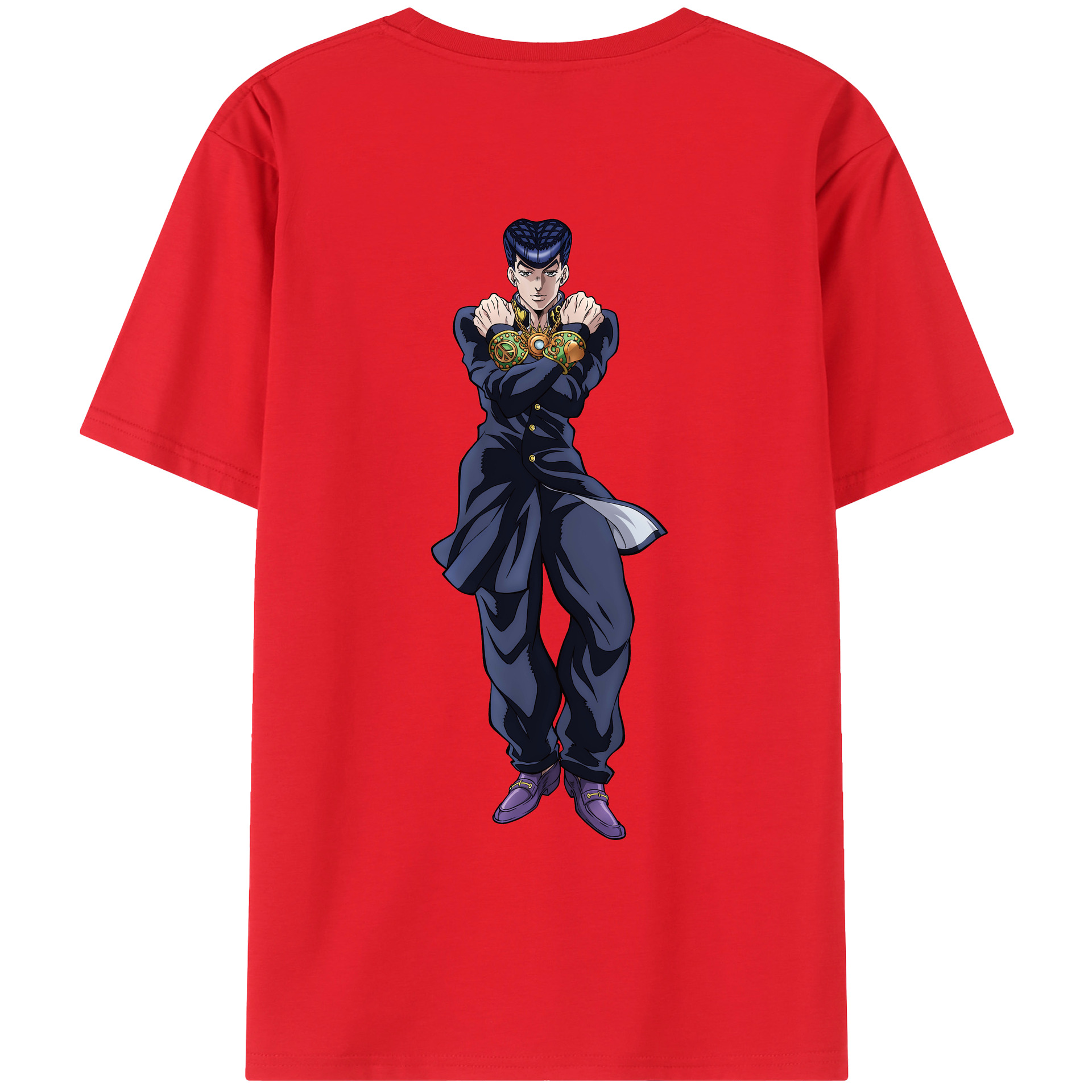 （画像用） ジョジョの奇妙な冒険 ひがしかた じょうすけ JoJo's Bizarre Adventure Higashikata Josuke レディース半袖Tシャツ(バックプリント)