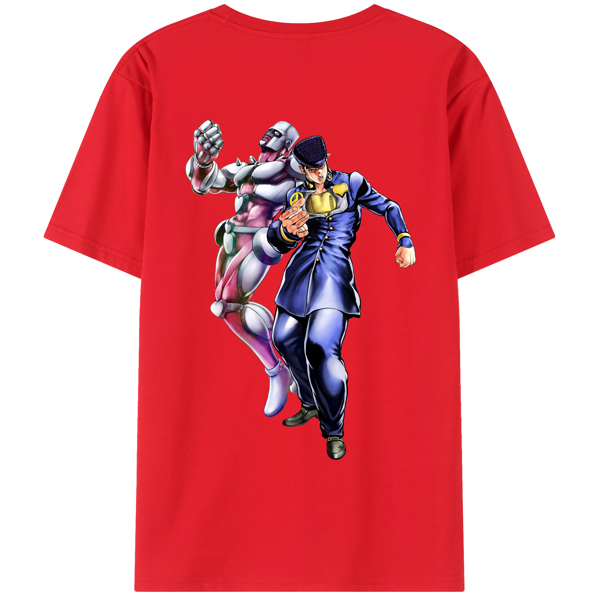 （画像用） ジョジョの奇妙な冒険 ひがしかた じょうすけ JoJo's Bizarre Adventure Higashikata Josuke レディース半袖Tシャツ(バックプリント)