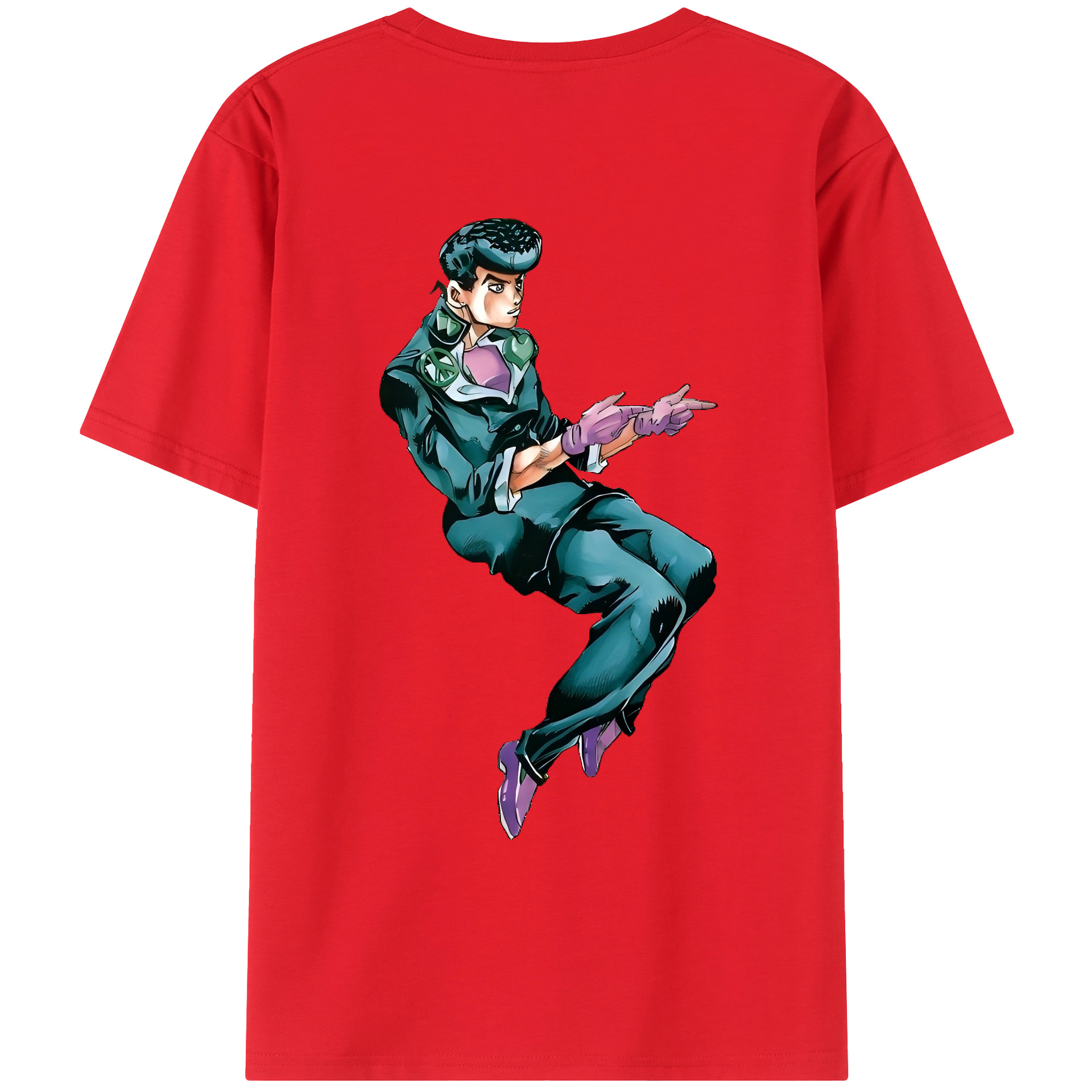 （画像用） ジョジョの奇妙な冒険 ひがしかた じょうすけ JoJo's Bizarre Adventure Higashikata Josuke レディース半袖Tシャツ(バックプリント)
