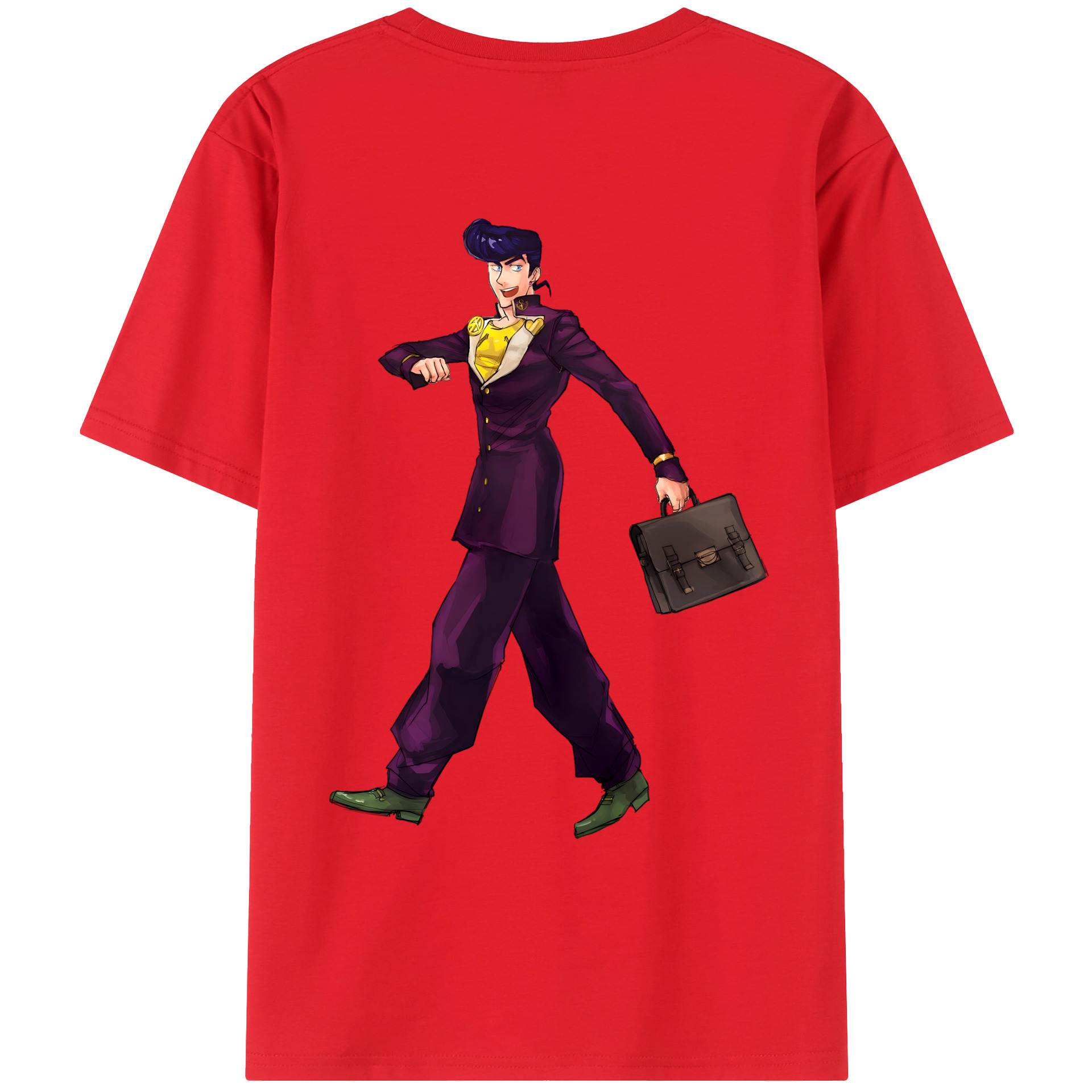 （画像用） ジョジョの奇妙な冒険 ひがしかた じょうすけ JoJo's Bizarre Adventure Higashikata Josuke レディース半袖Tシャツ(バックプリント)