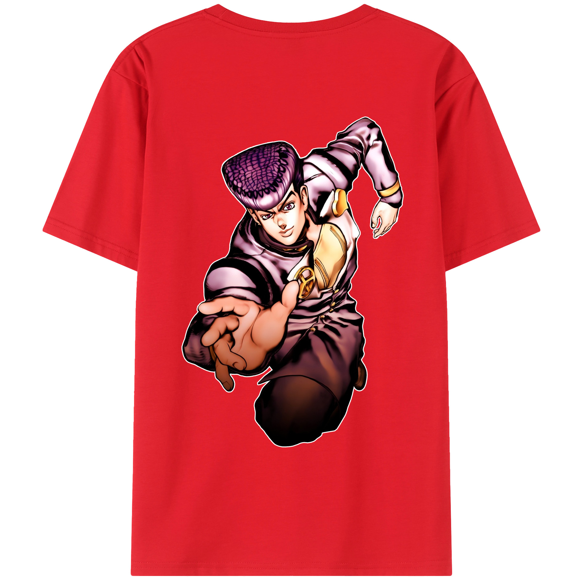（画像用） ジョジョの奇妙な冒険 ひがしかた じょうすけ JoJo's Bizarre Adventure Higashikata Josuke レディース半袖Tシャツ(バックプリント)