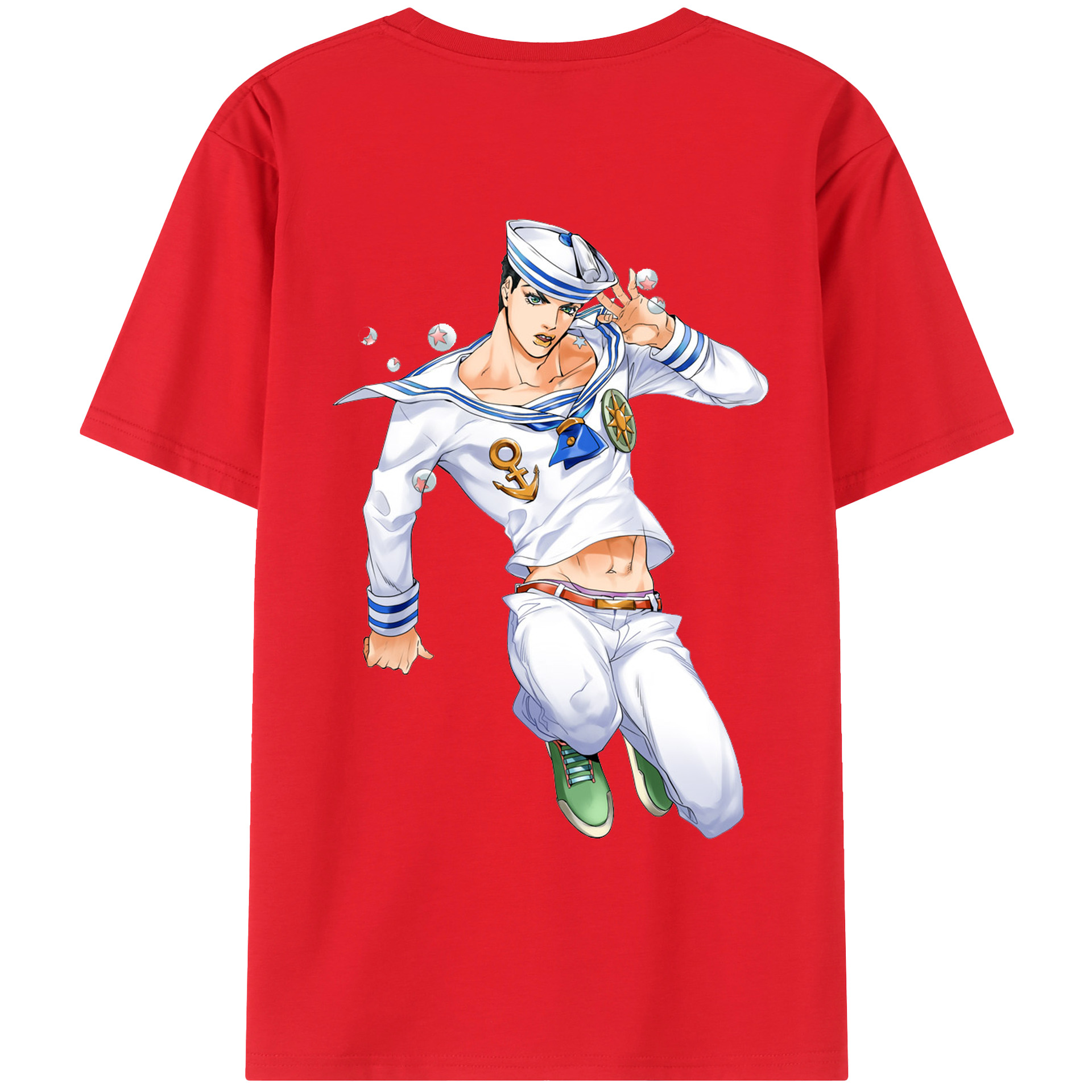 （画像用） ジョジョの奇妙な冒険 東方定助 JoJo's Bizarre Adventure Higashikata Josuke レディース半袖Tシャツ(バックプリント)