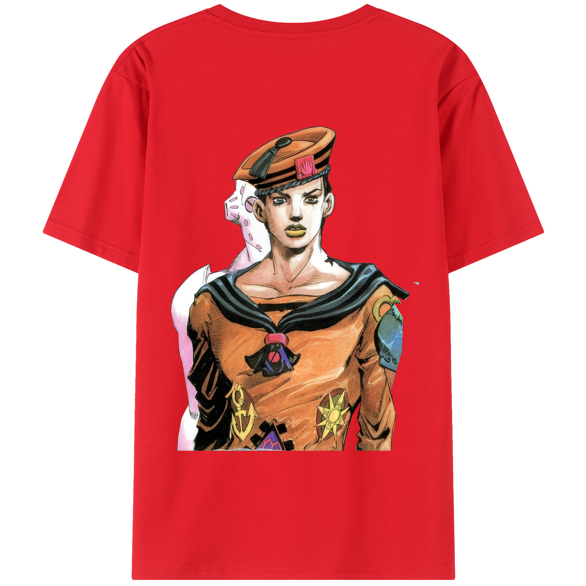 （画像用） ジョジョの奇妙な冒険 東方定助 JoJo's Bizarre Adventure Higashikata Josuke レディース半袖Tシャツ(バックプリント)