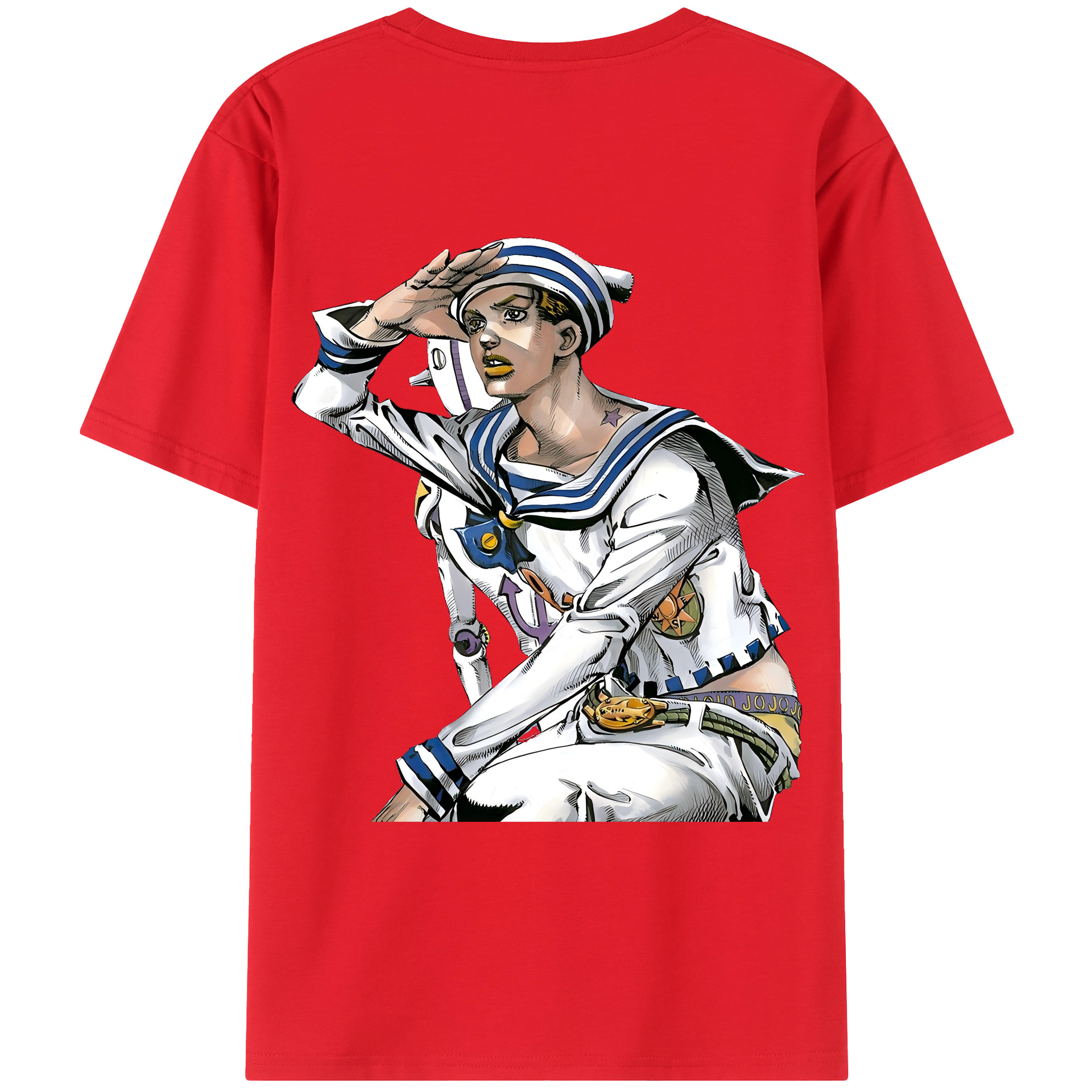 （画像用） ジョジョの奇妙な冒険 東方定助 JoJo's Bizarre Adventure Higashikata Josuke レディース半袖Tシャツ(バックプリント)