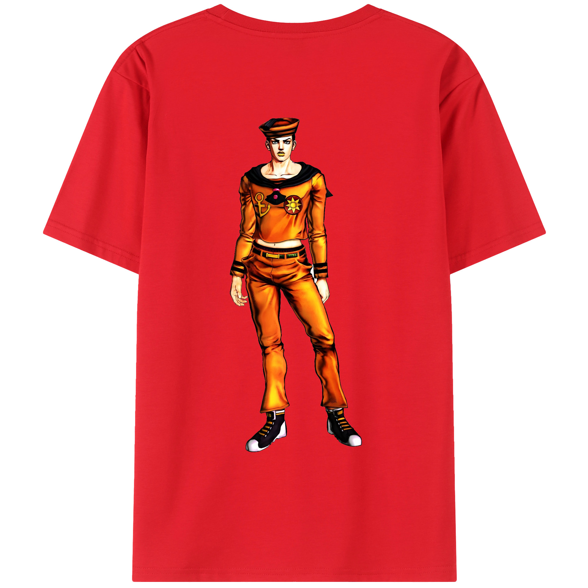 （画像用） ジョジョの奇妙な冒険 東方定助 JoJo's Bizarre Adventure Higashikata Josuke レディース半袖Tシャツ(バックプリント)