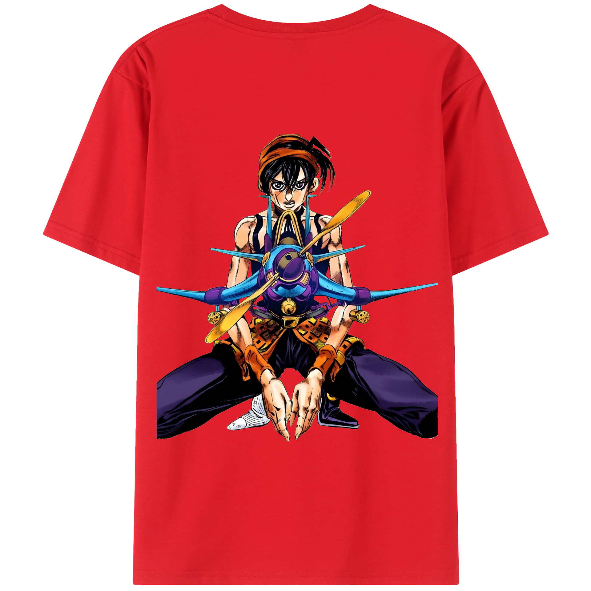 （画像用） ジョジョの奇妙な冒険 ナランチャ?ギルガ JoJo's Bizarre Adventure Narancia Ghirga レディース半袖Tシャツ(バックプリント)