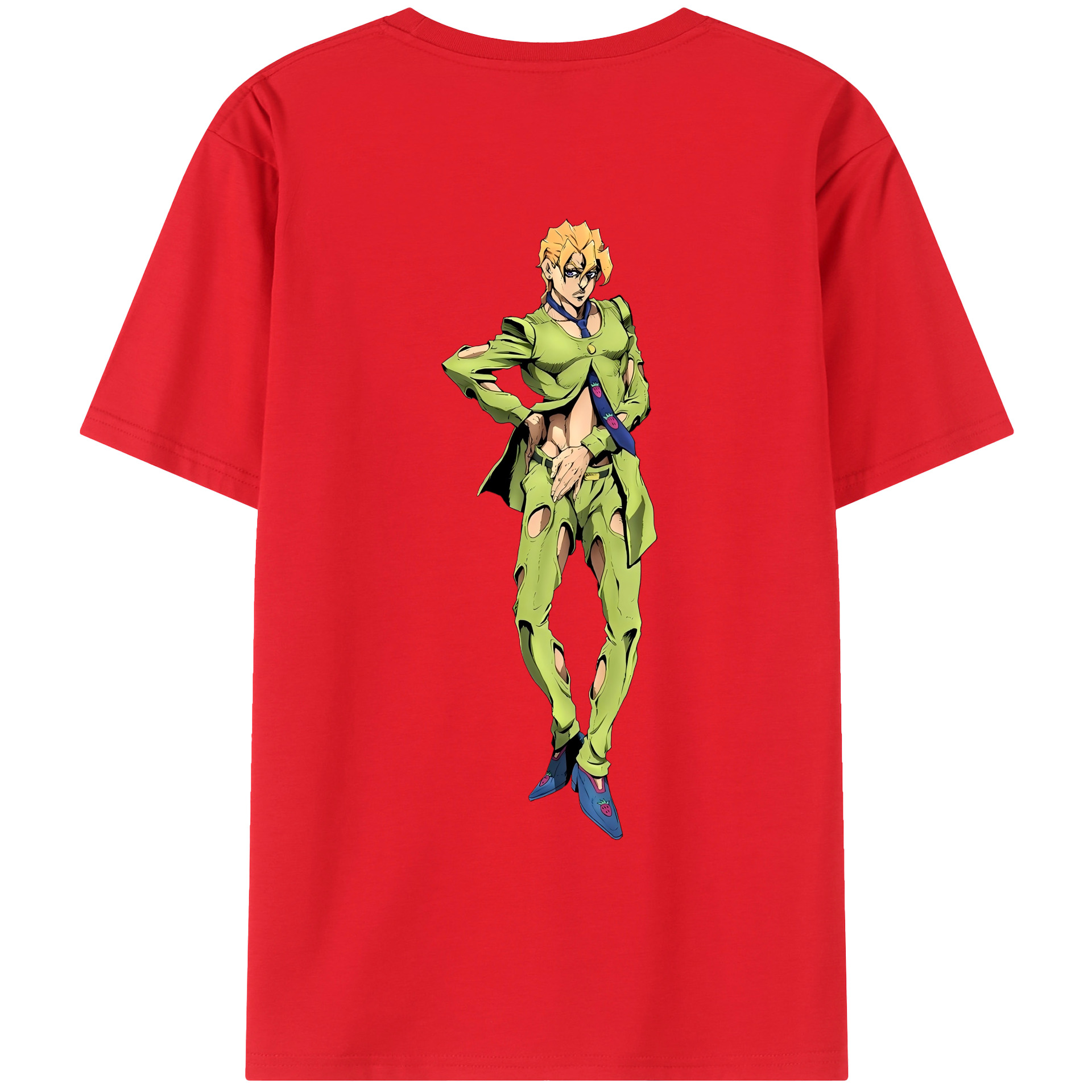 （画像用） ジョジョの奇妙な冒険 パンナコッタ?フー JoJo's Bizarre Adventure Pannacotta Fugo レディース半袖Tシャツ(バックプリント)