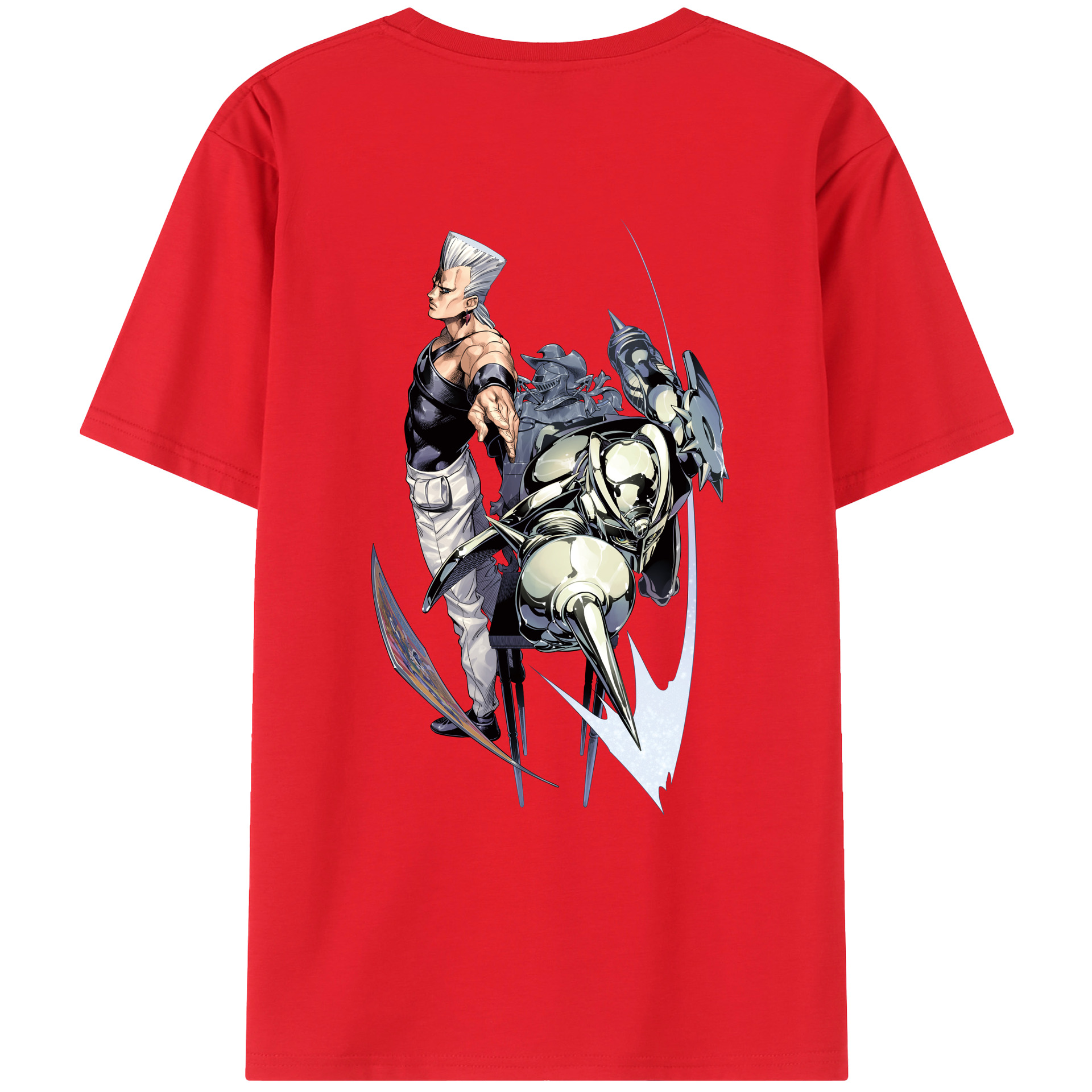 （画像用） ジョジョの奇妙な冒険 ジャン＝ピエール?ポルナレフ JoJo's Bizarre Adventure Jan Pierre Polnareff レディース半袖Tシャツ(バックプリント)