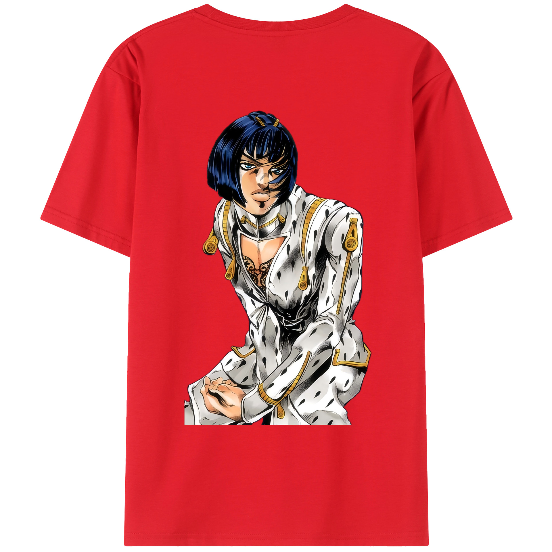 （画像用） ジョジョの奇妙な冒険 ブローノ?ブチャラティ JoJo's Bizarre Adventure Bruno Bucciarati レディース半袖Tシャツ(バックプリント)