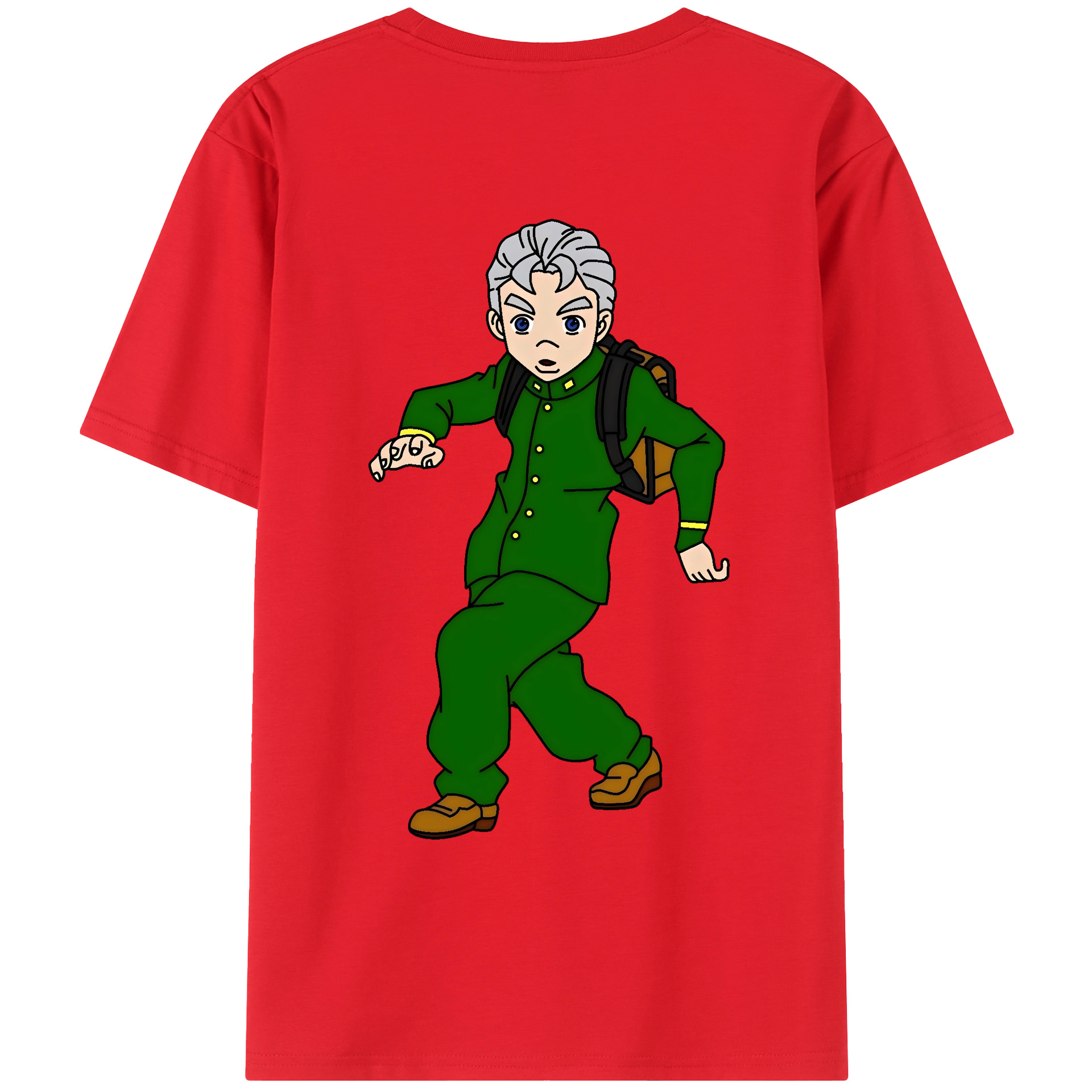 （画像用） ジョジョの奇妙な冒険 広瀨康一 JoJo's Bizarre Adventure Hirose Koichi レディース半袖Tシャツ(バックプリント)