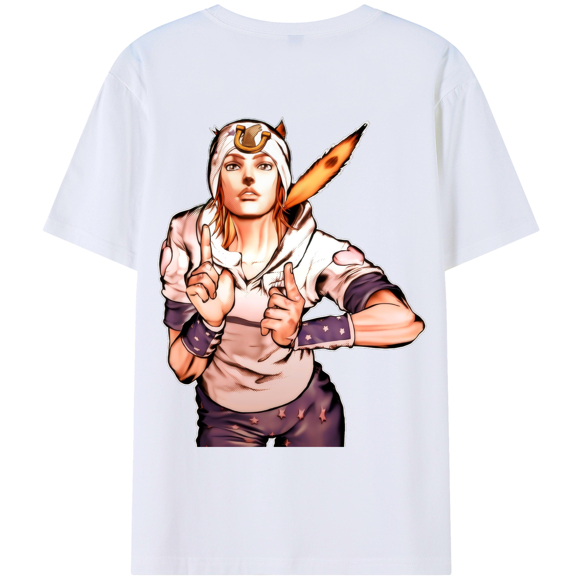 （画像用） ジョジョの奇妙な冒険 ジョナサン?ジョースター JoJo's Bizarre Adventure Jonathan Joestar レディース半袖Tシャツ(バックプリント)