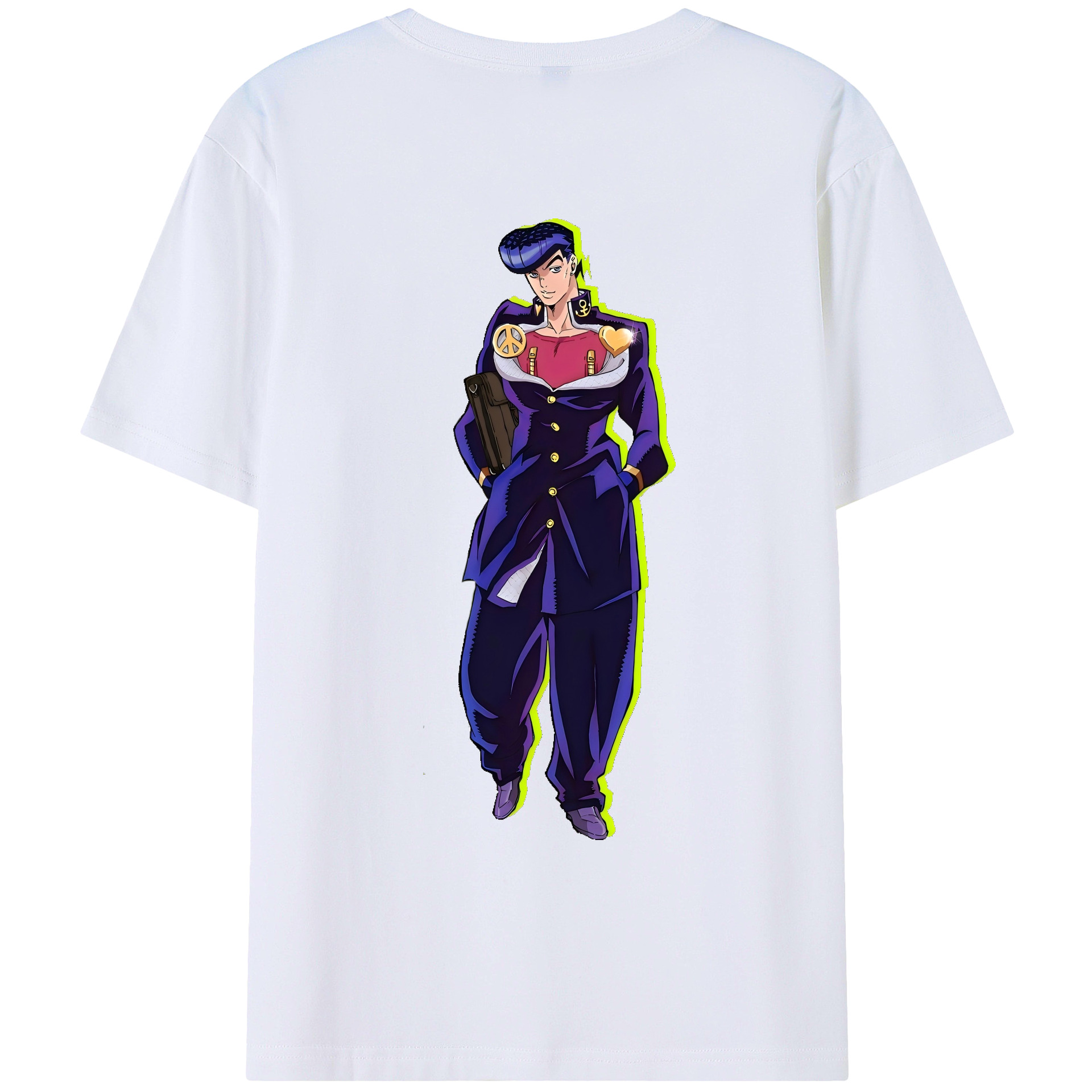 （画像用） ジョジョの奇妙な冒険 ひがしかた じょうすけ JoJo's Bizarre Adventure Higashikata Josuke レディース半袖Tシャツ(バックプリント)