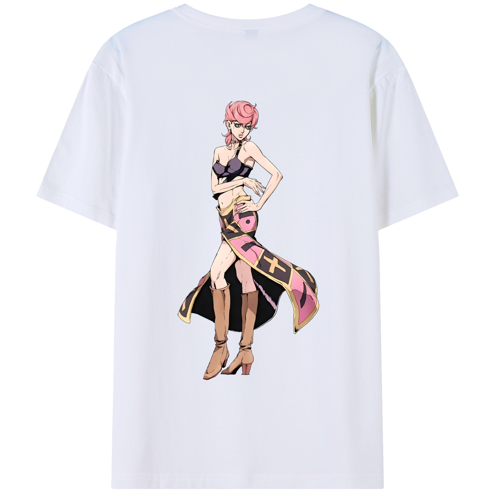 （画像用） ジョジョの奇妙な冒険 トリッシュ?ウナ JoJo's Bizarre Adventure Trish Una レディース半袖Tシャツ(バックプリント)