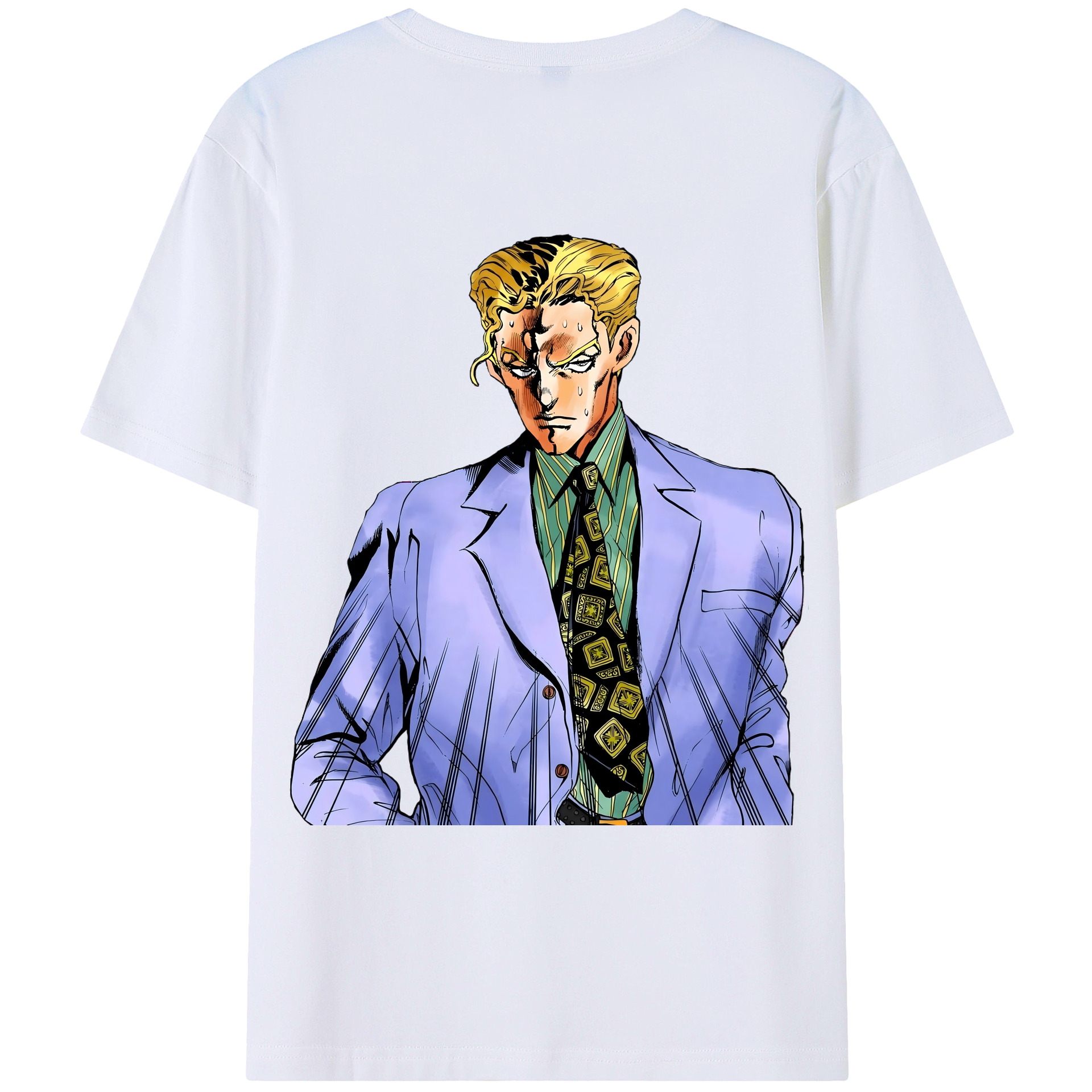 （画像用） ジョジョの奇妙な冒険 きら よしかげ JoJo's Bizarre Adventure Kira Yoshikage レディース半袖Tシャツ(バックプリント)