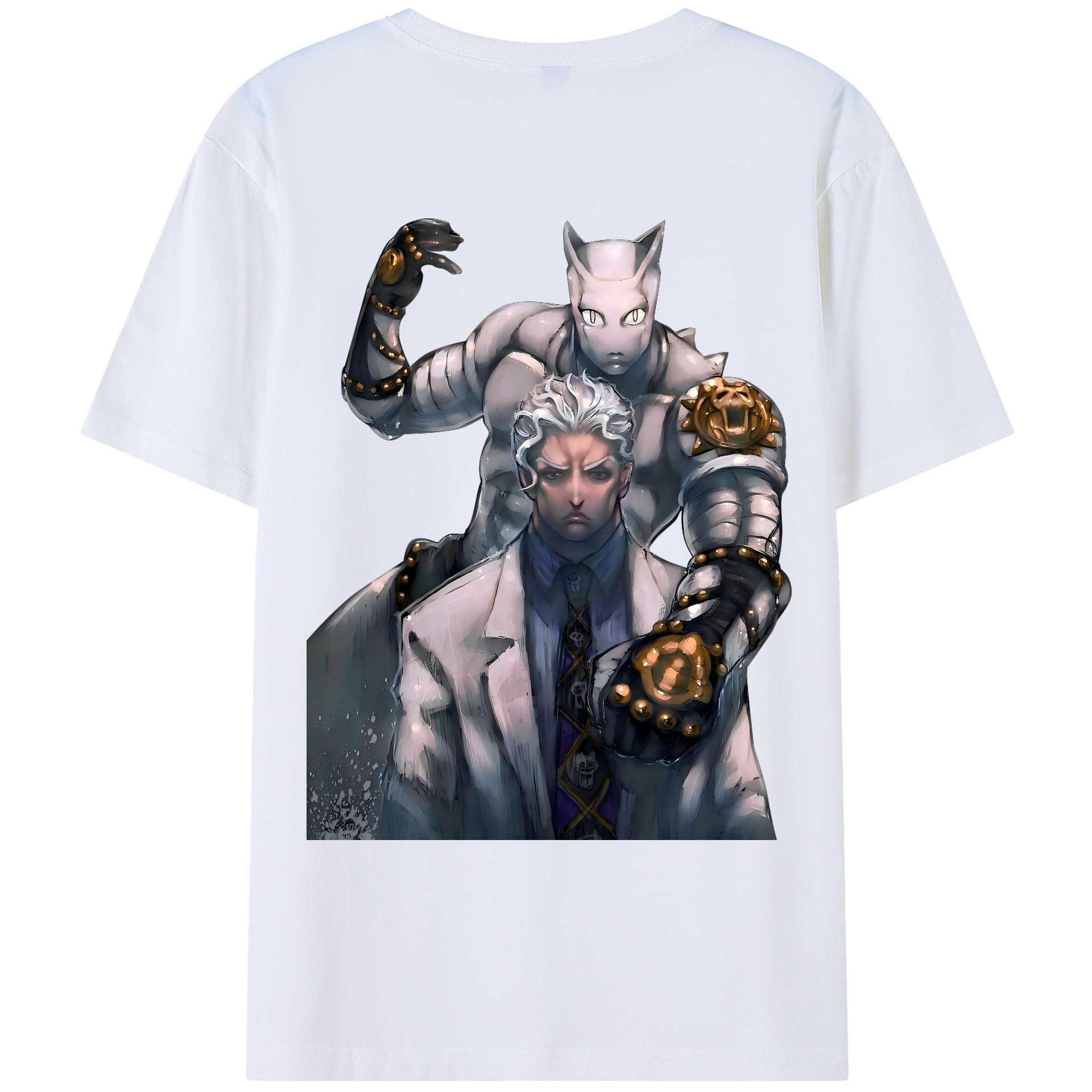 （画像用） ジョジョの奇妙な冒険 きら よしかげ JoJo's Bizarre Adventure Kira Yoshikage レディース半袖Tシャツ(バックプリント)