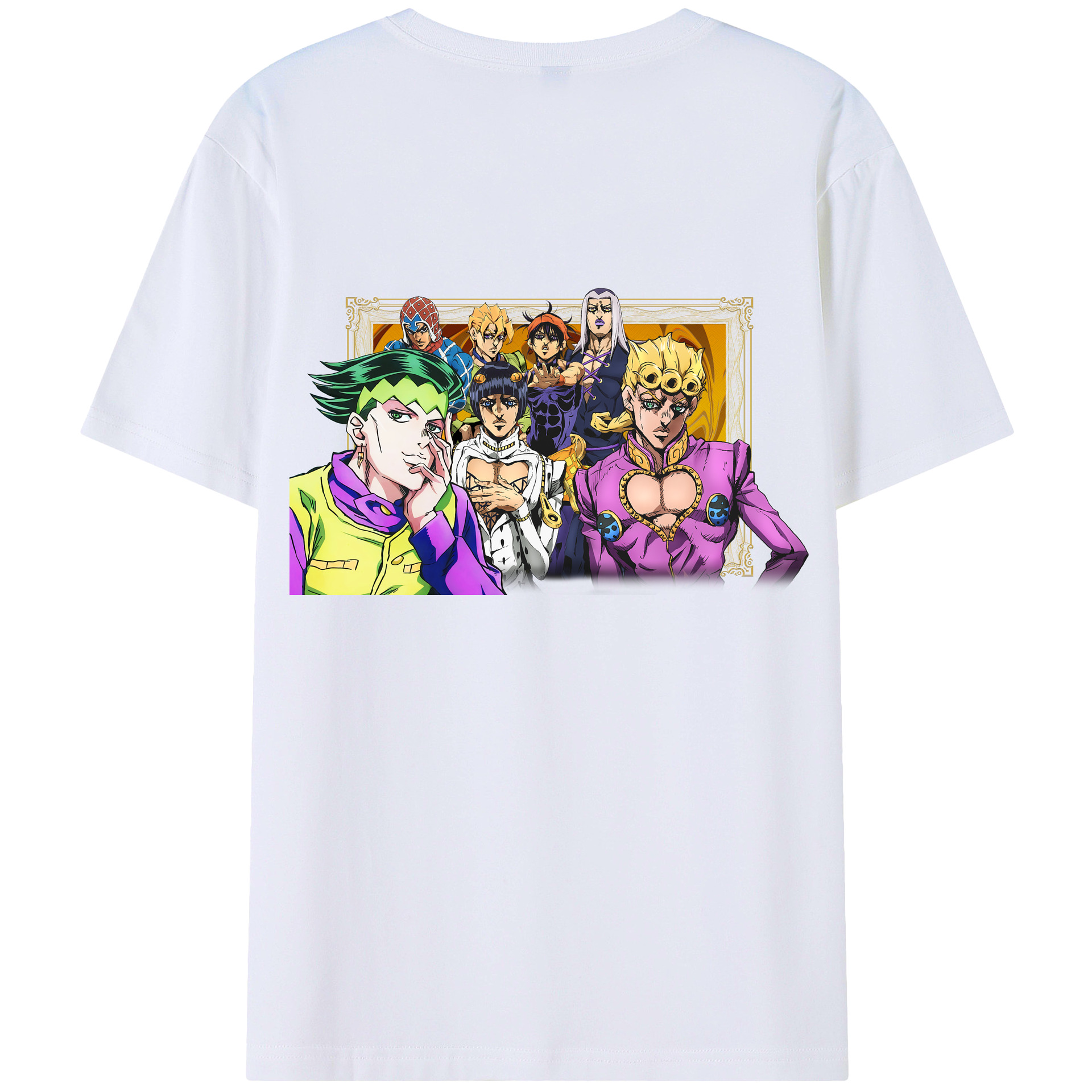 （画像用） ジョジョの奇妙な冒険 ジョルノ?ジョバァーナ JoJo's Bizarre Adventure Giorno Giovanna レディース半袖Tシャツ(バックプリント)