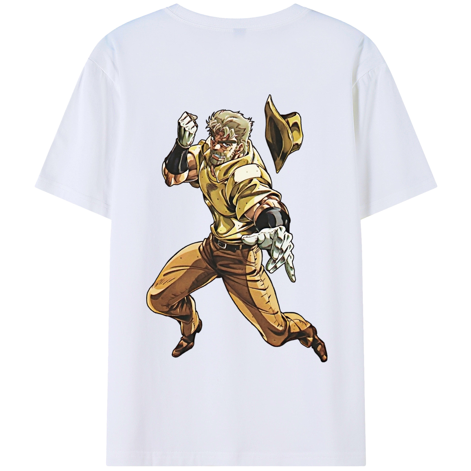 （画像用） ジョジョの奇妙な冒険 ジョセフ?ジョースター JoJo's Bizarre Adventure Joseph Joestar レディース半袖Tシャツ(バックプリント)