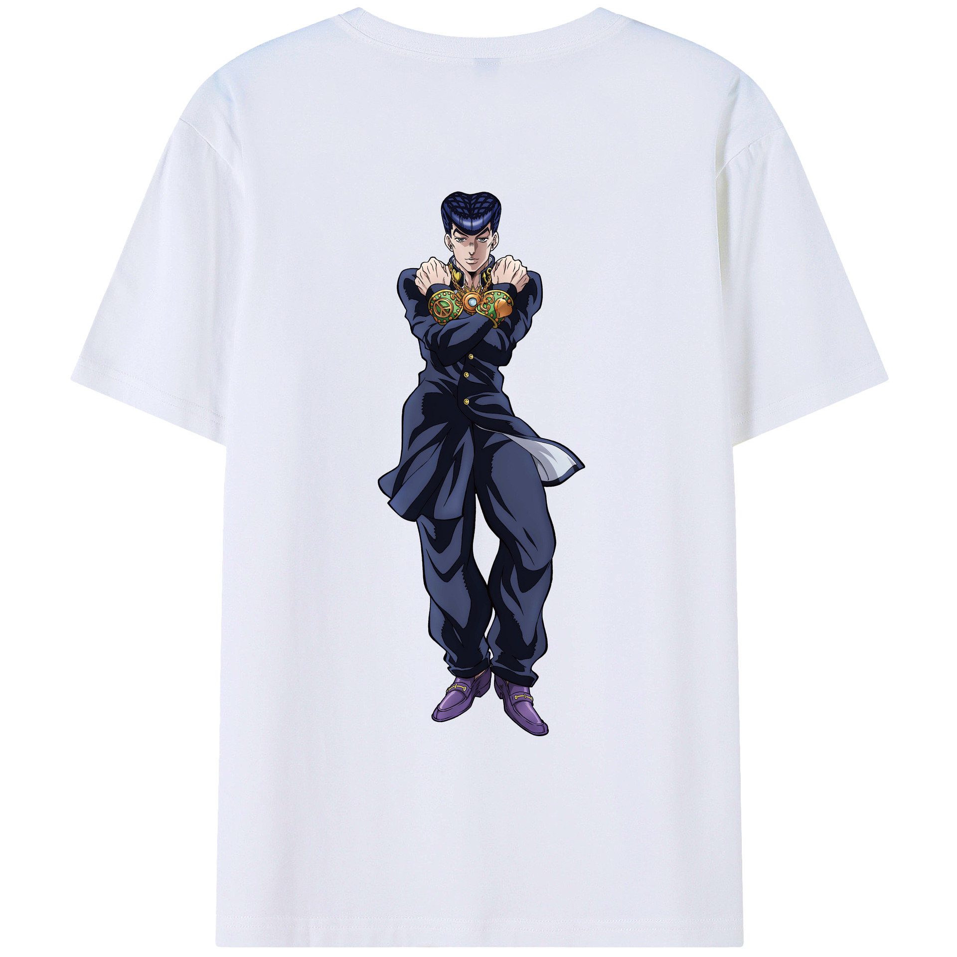 （画像用） ジョジョの奇妙な冒険 ひがしかた じょうすけ JoJo's Bizarre Adventure Higashikata Josuke レディース半袖Tシャツ(バックプリント)